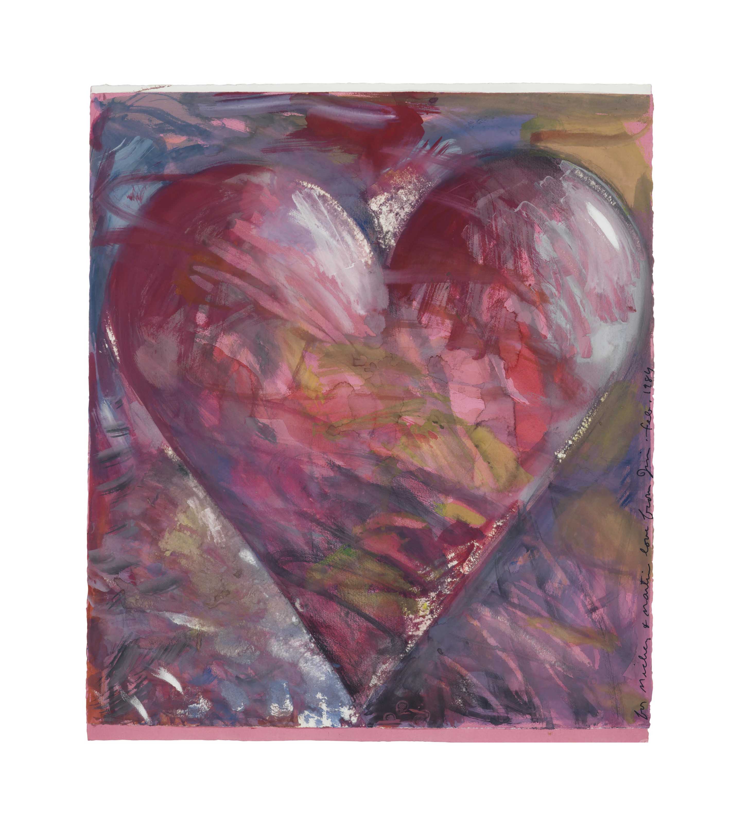Jim Dine B 1935 Heart For Mickey And Martin 1980s
