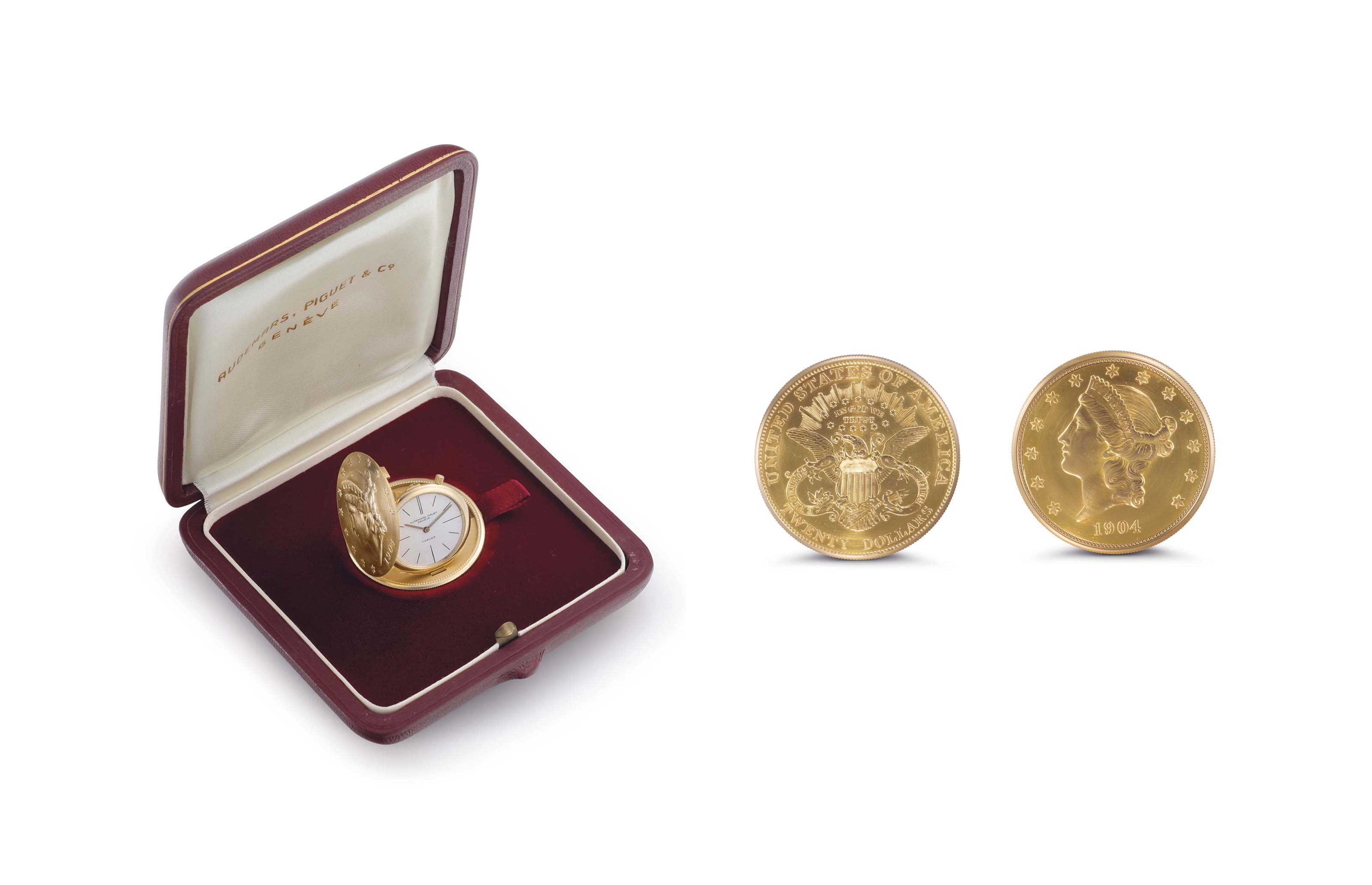 gold coin watch etched sapphire glass