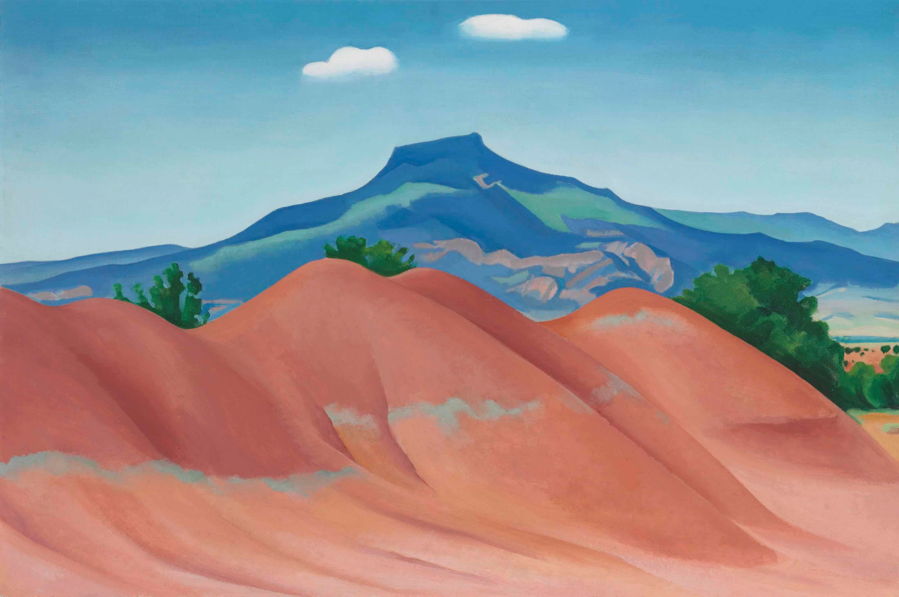 Georgia O'Keeffe (1887-1986), Red Hills with Pedernal, White Clouds ...