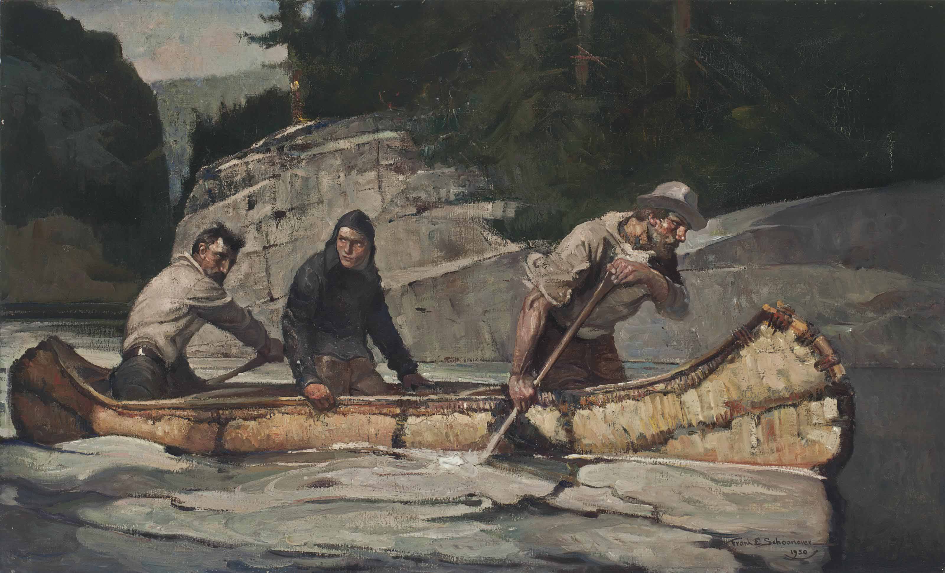Белое каноэ картина