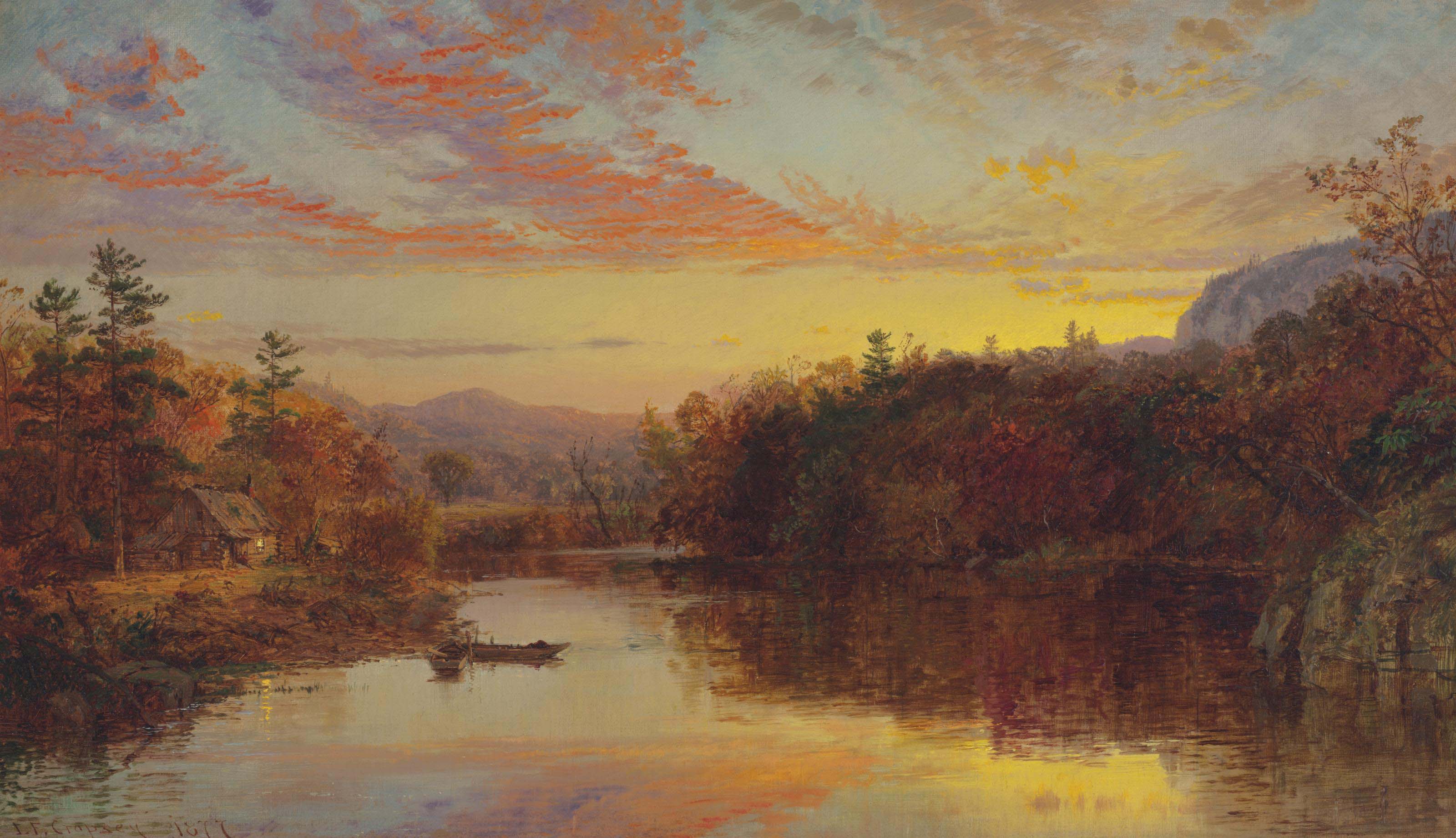 Jasper Francis Cropsey (1823-1900) , Sunset on Greenwood Lake | Christie's