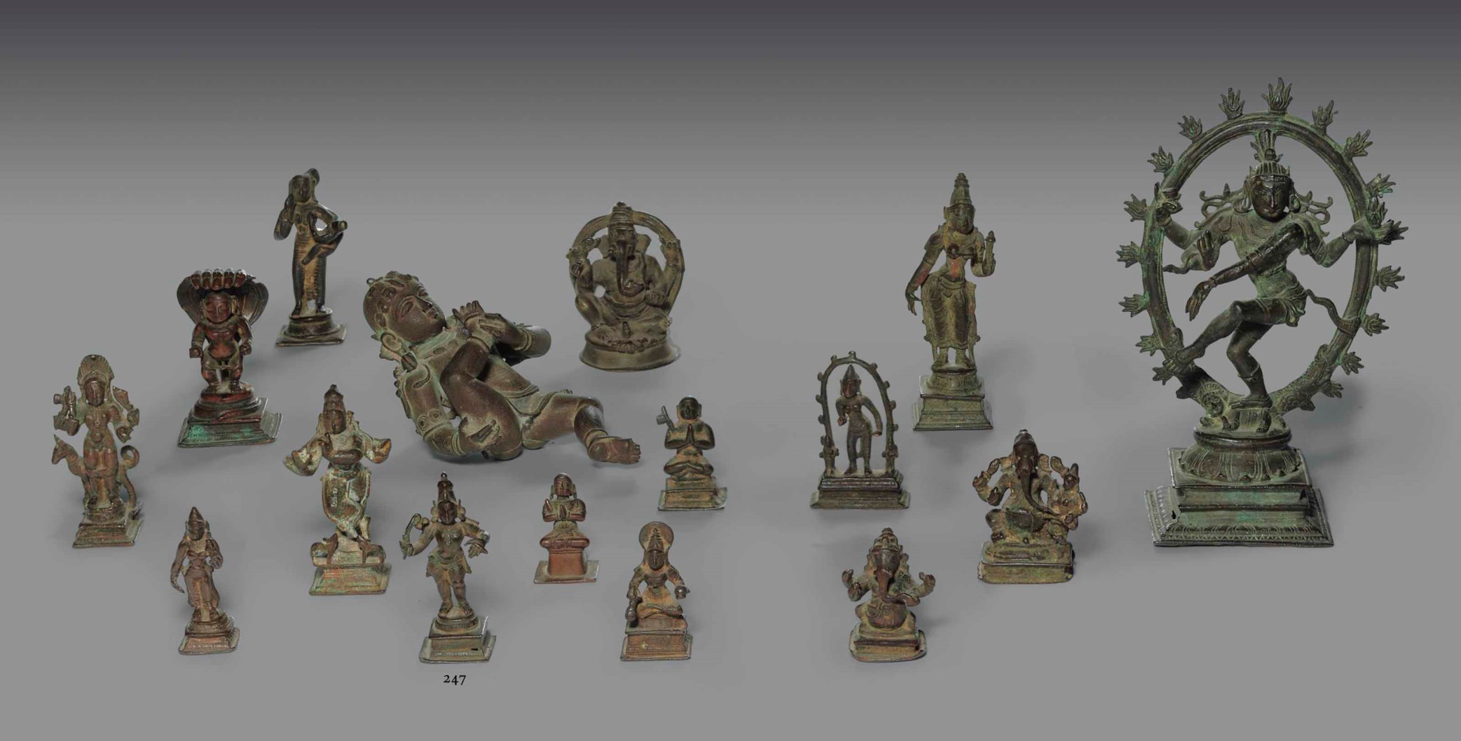 A GROUP OF FIFTEEN INDIAN BRONZES