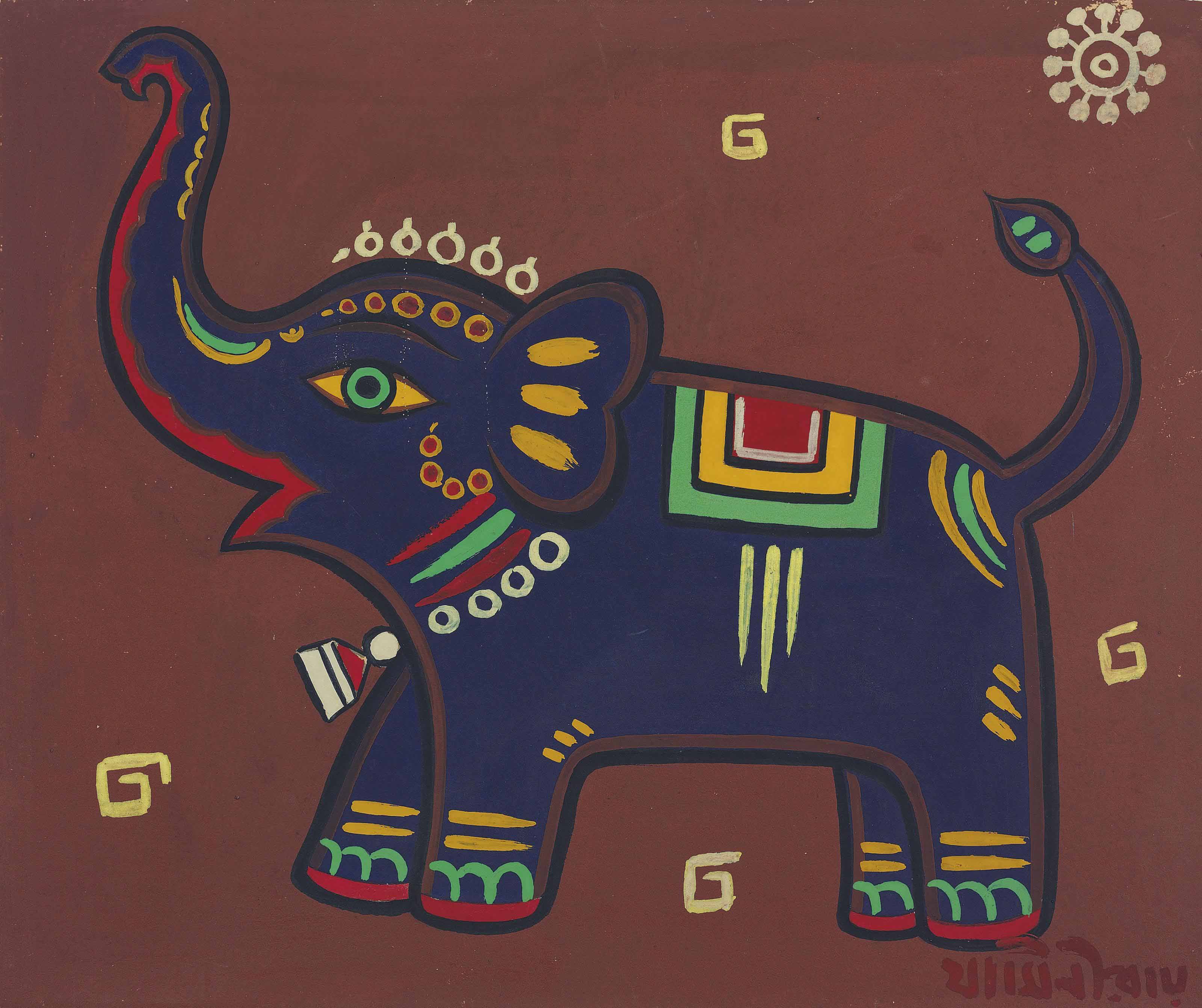 JAMINI ROY (18871972) , Untitled (Elephant) Christie's