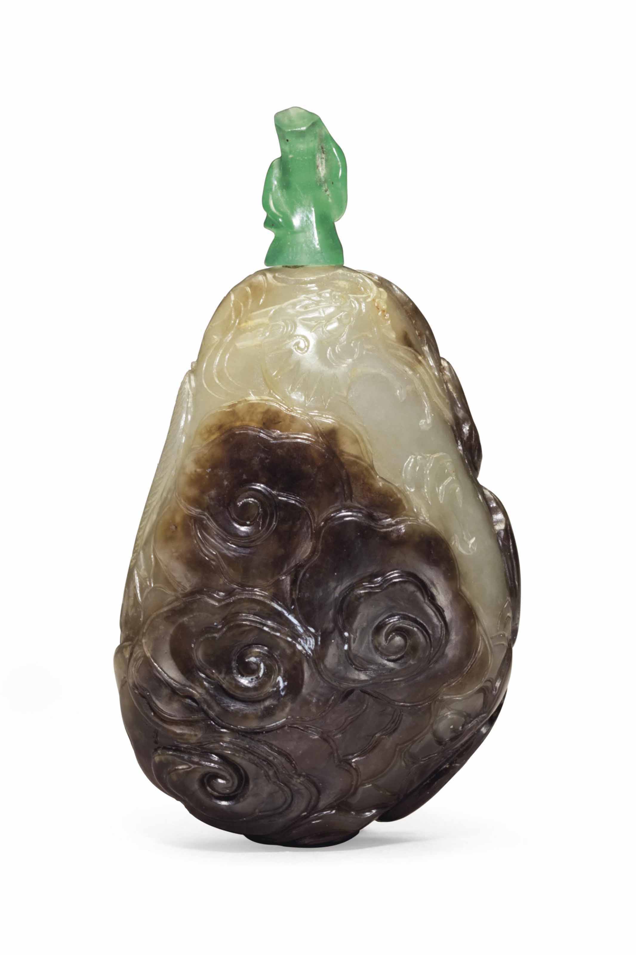 辛卯年（1891） 周樂元作玻璃内畫牧牛圖鼻煙壺, SIGNED ZHOU