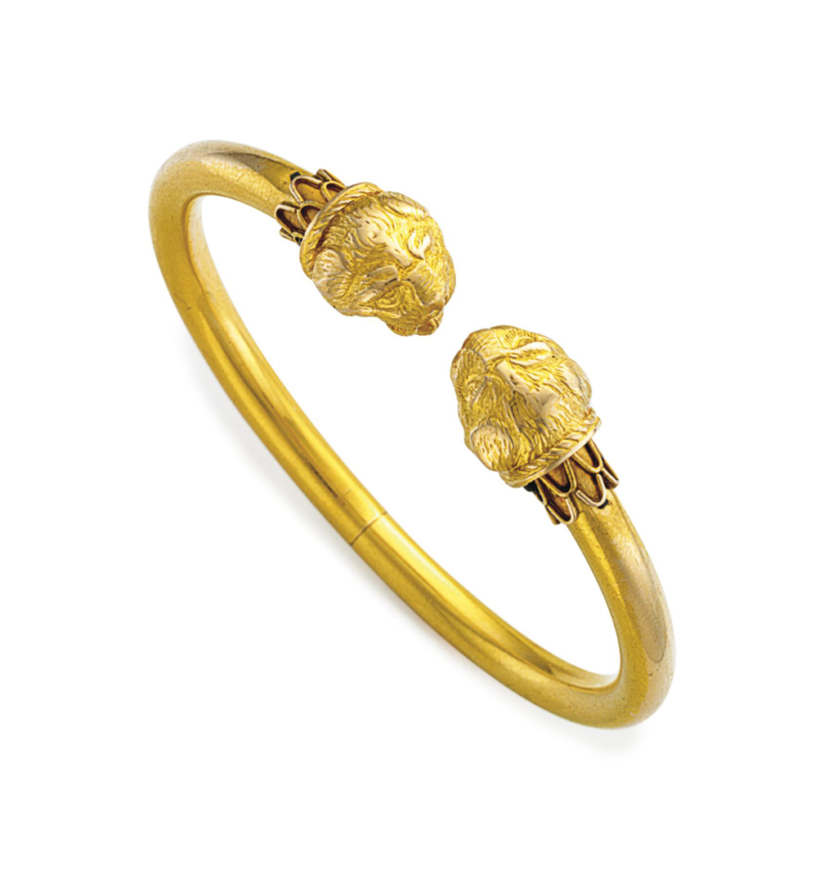 Gold lion head bracelet top