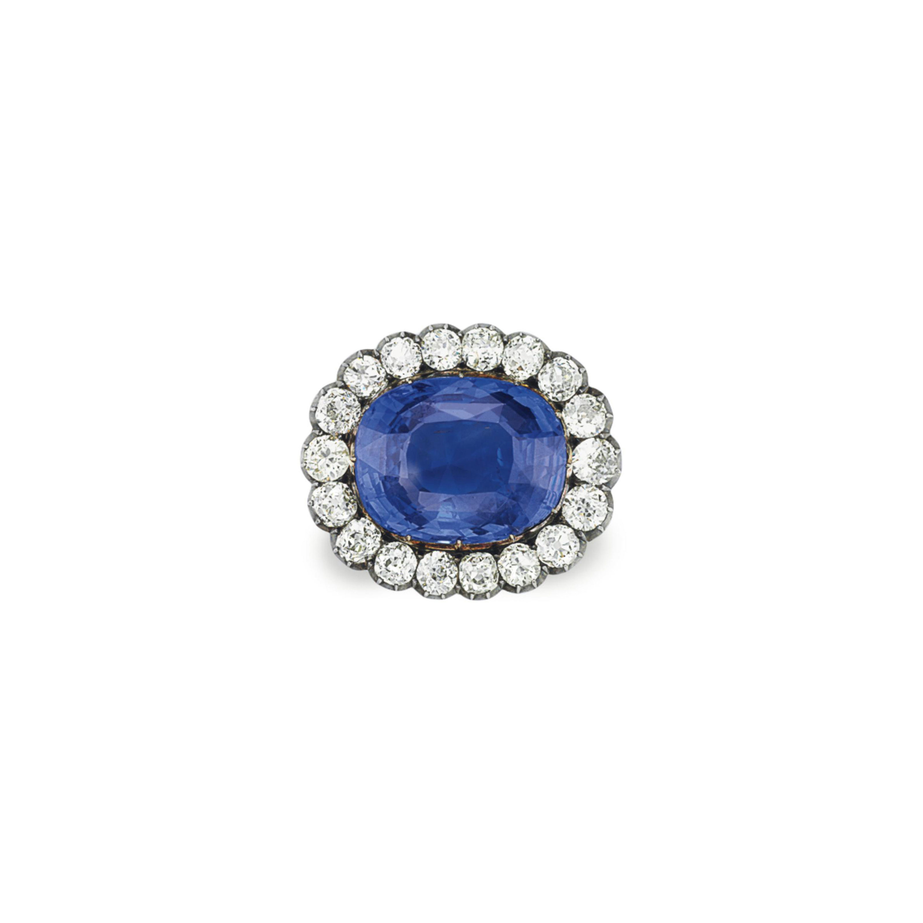AN ANTIQUE SAPPHIRE AND DIAMOND BROOCH Christie's