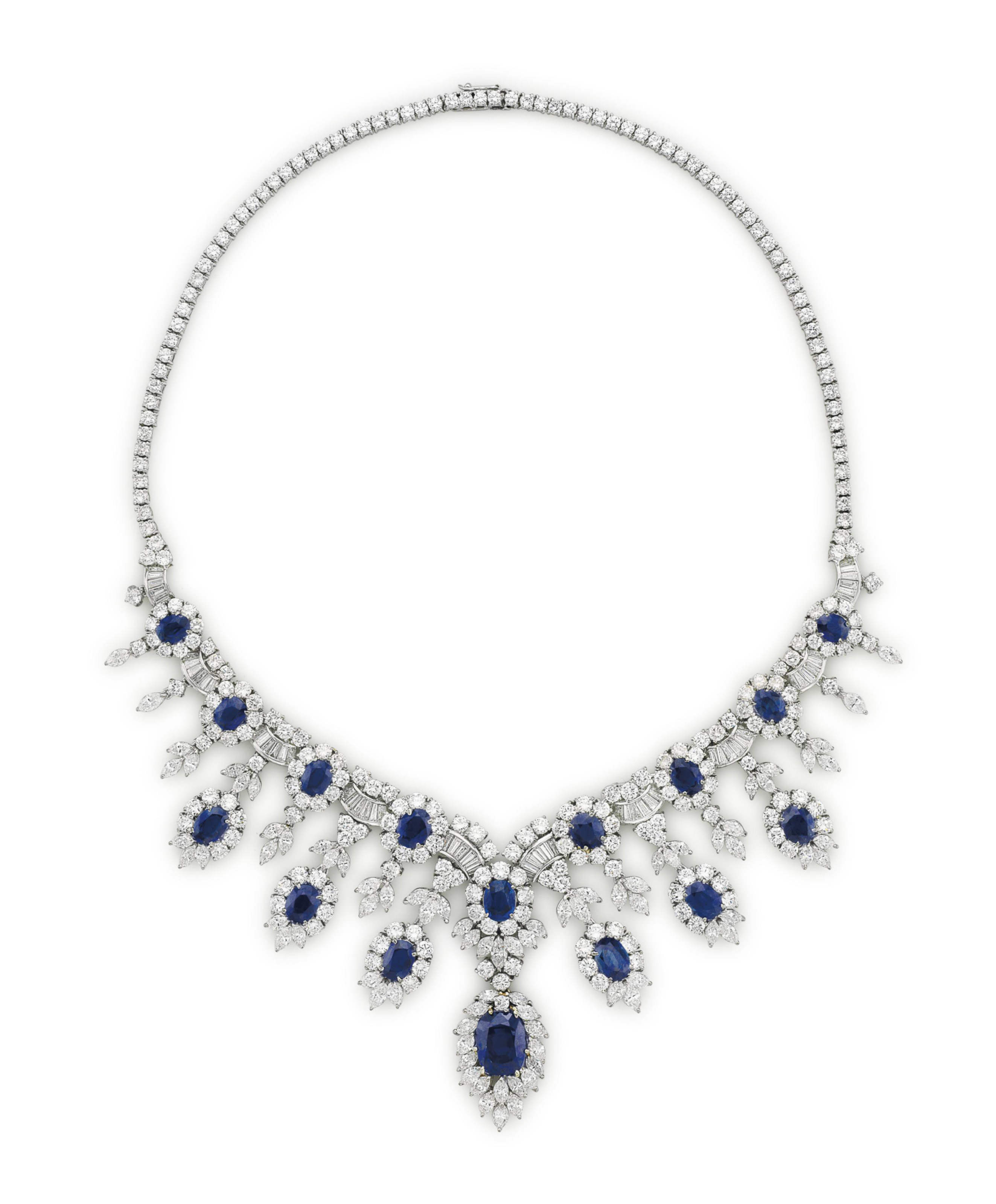 Cartier sapphire necklace clearance