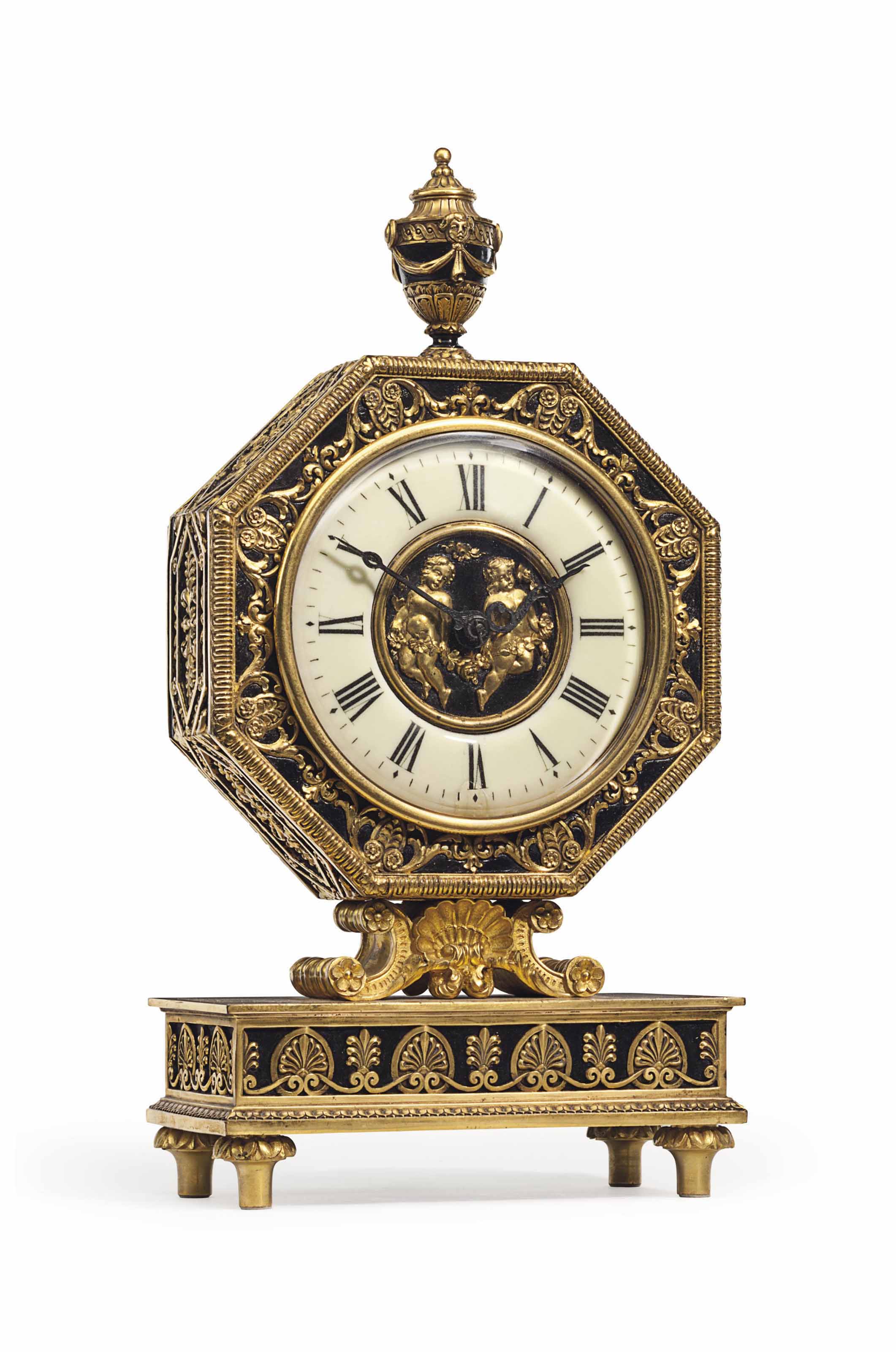 An American Gilt And Patinated Bronze Table Clock By Edward F