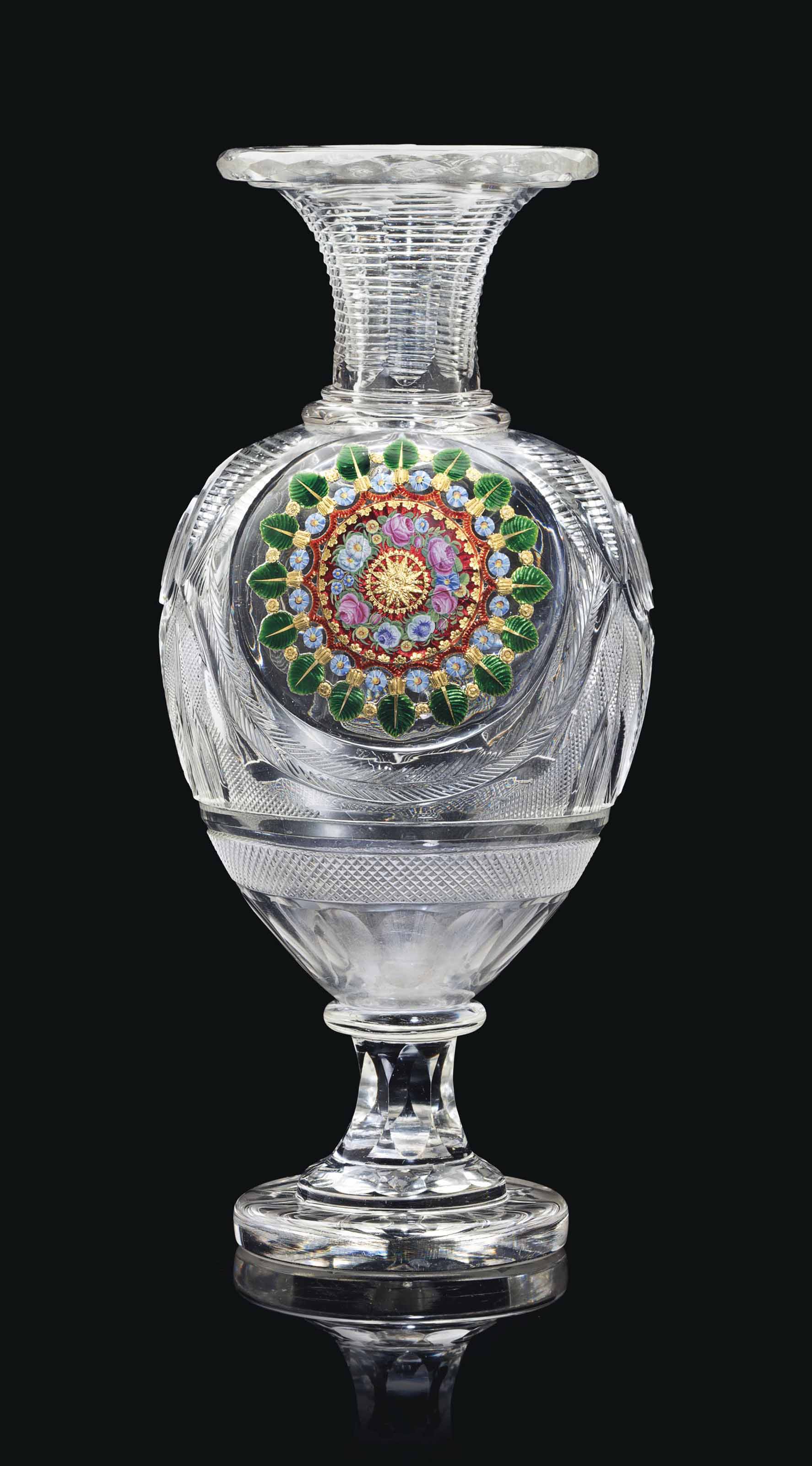 A RUSSIAN CUTGLASS VASE , CIRCA 185060, ATTRIBUTED TO DYAT'KOVO
