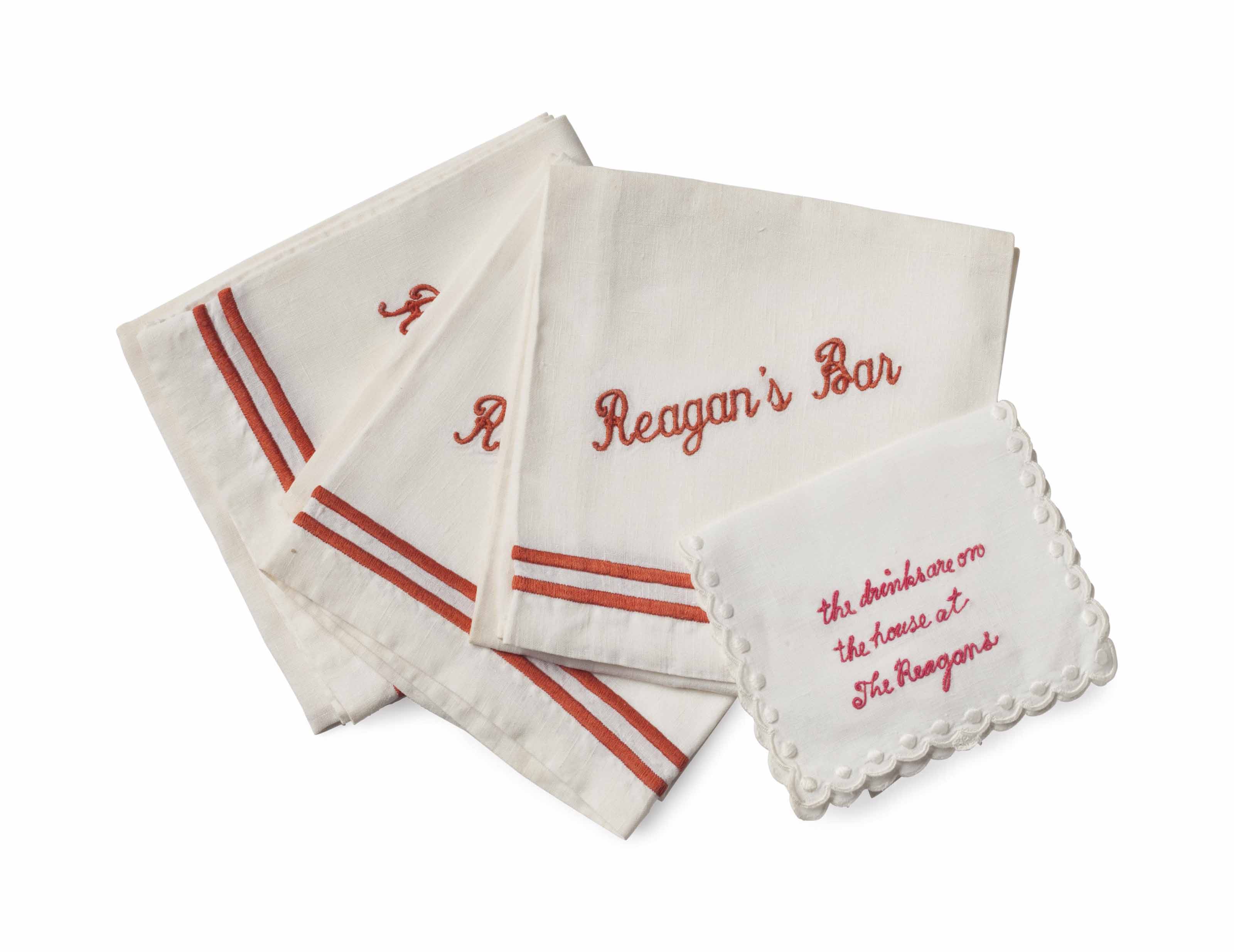 REAGAN'S BAR A COLLECTION OF BAR NAPKINS , SECOND HALF 20TH CENTURY