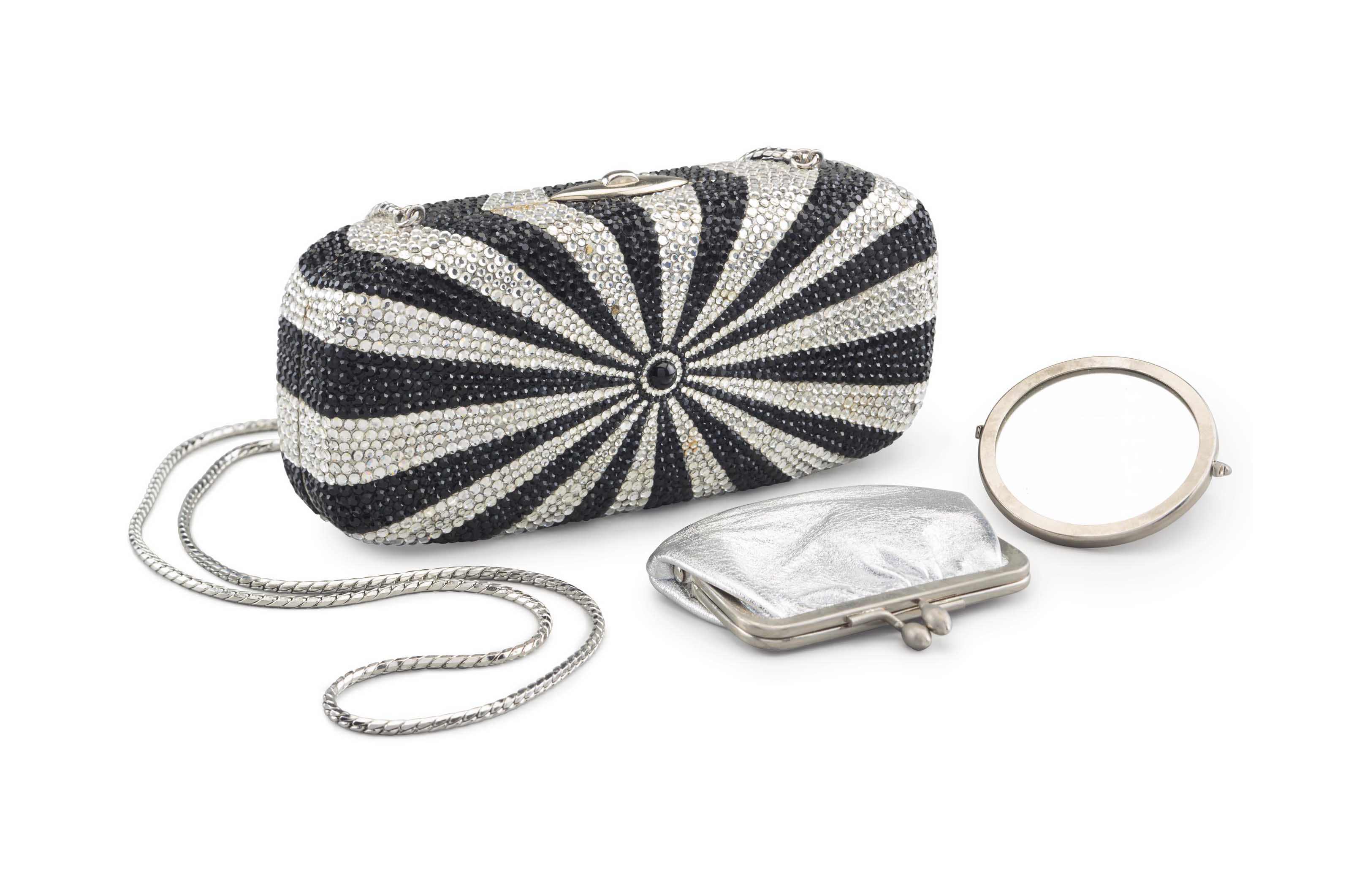 black and silver clutch bag