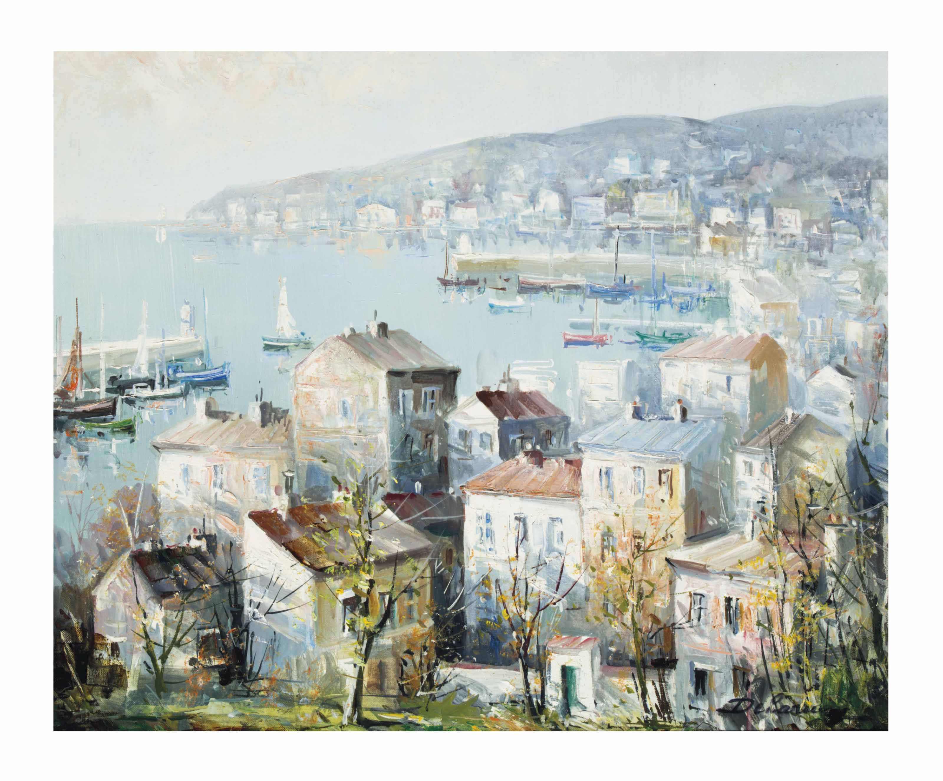 Lucien Delarue French B 1925 Port De Bauleiu Cote D Azur