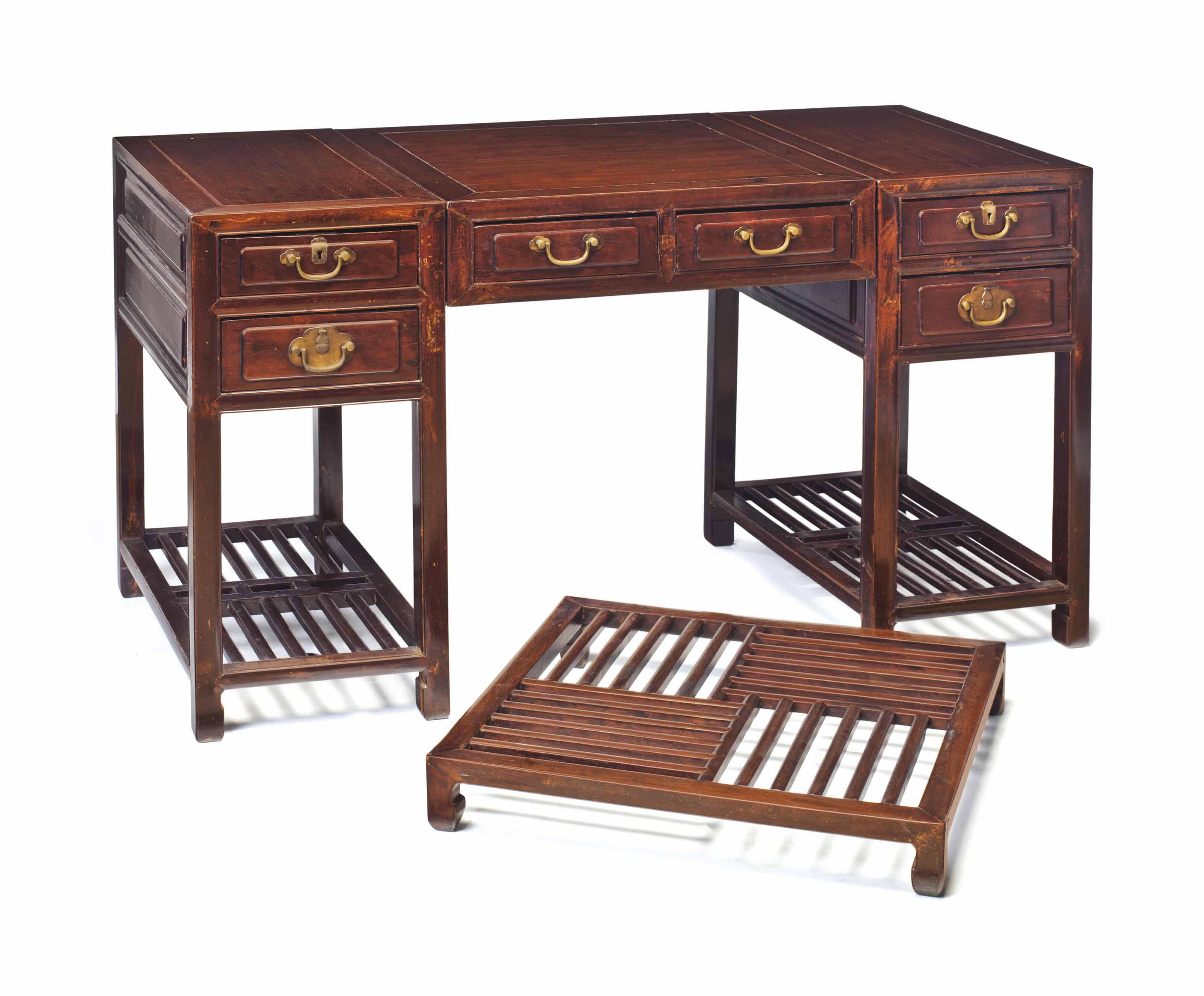 A CHINESE HARDWOOD DOUBLEPEDESTAL DESK , 19TH CENTURY Christie's