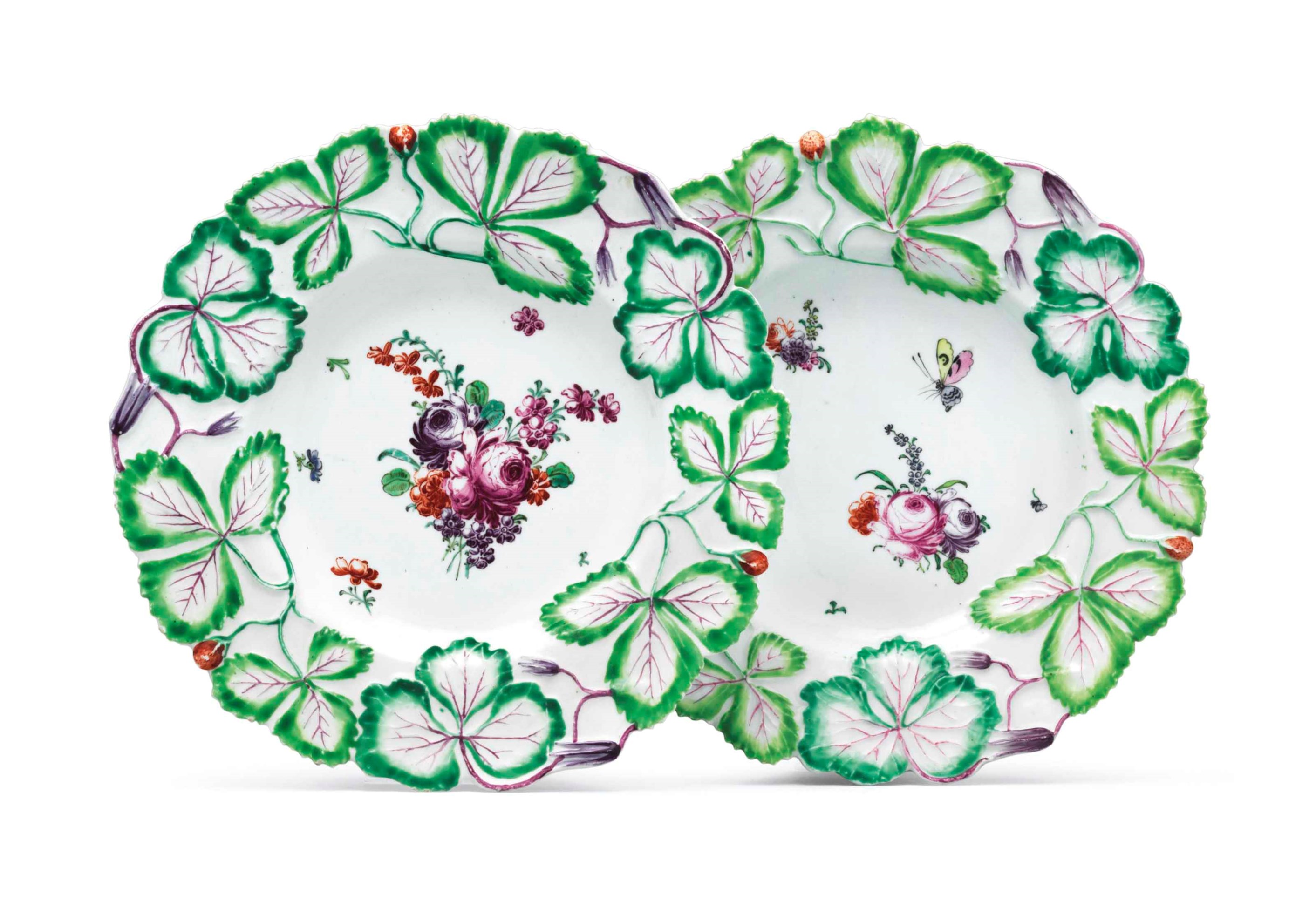 TWO LONGTON HALL PORCELAIN DISHES