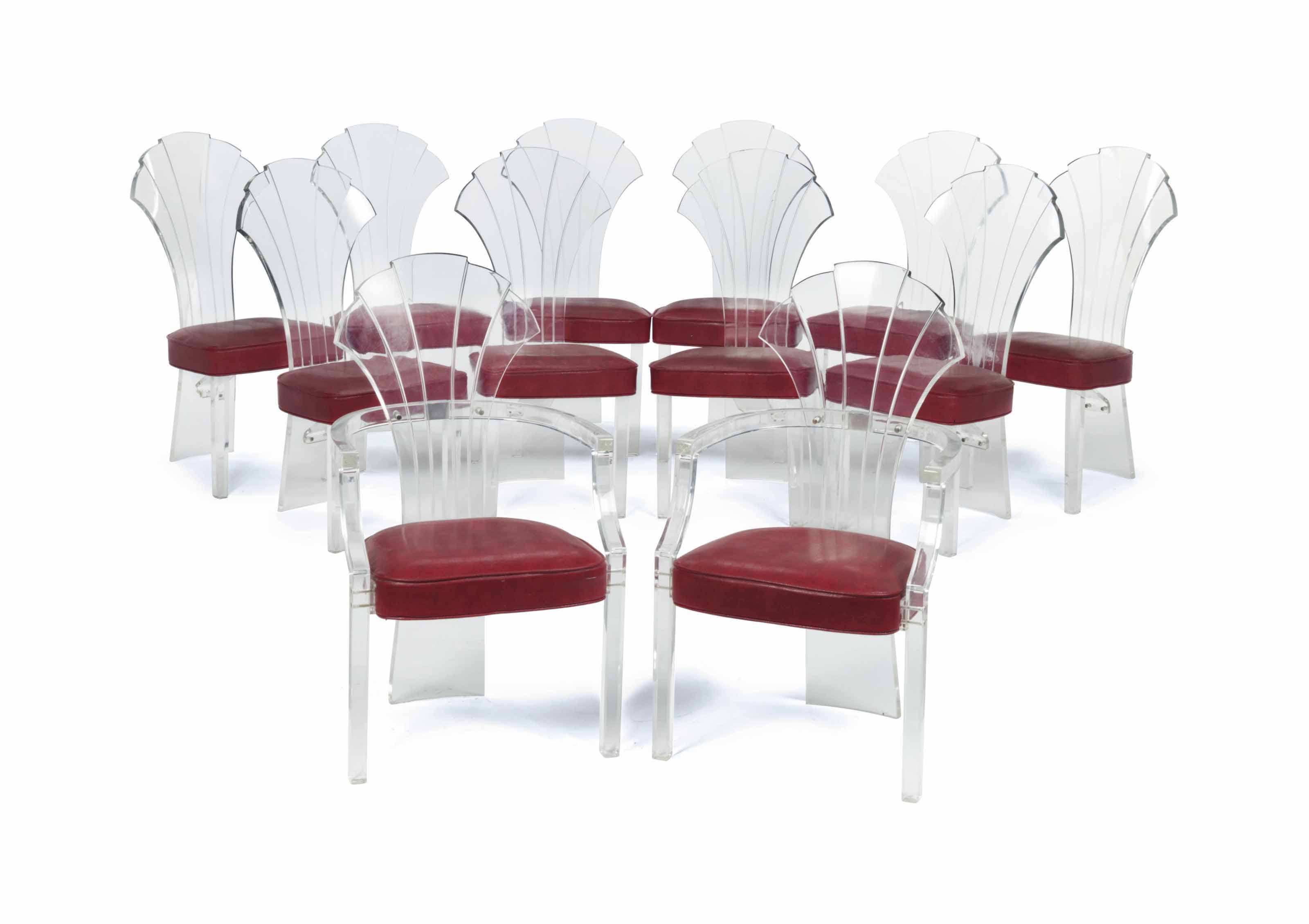 A Set Of Twelve American Shell Form Back Lucite Dining Chairs 20th Century Furniture Lighting Chair Christie S