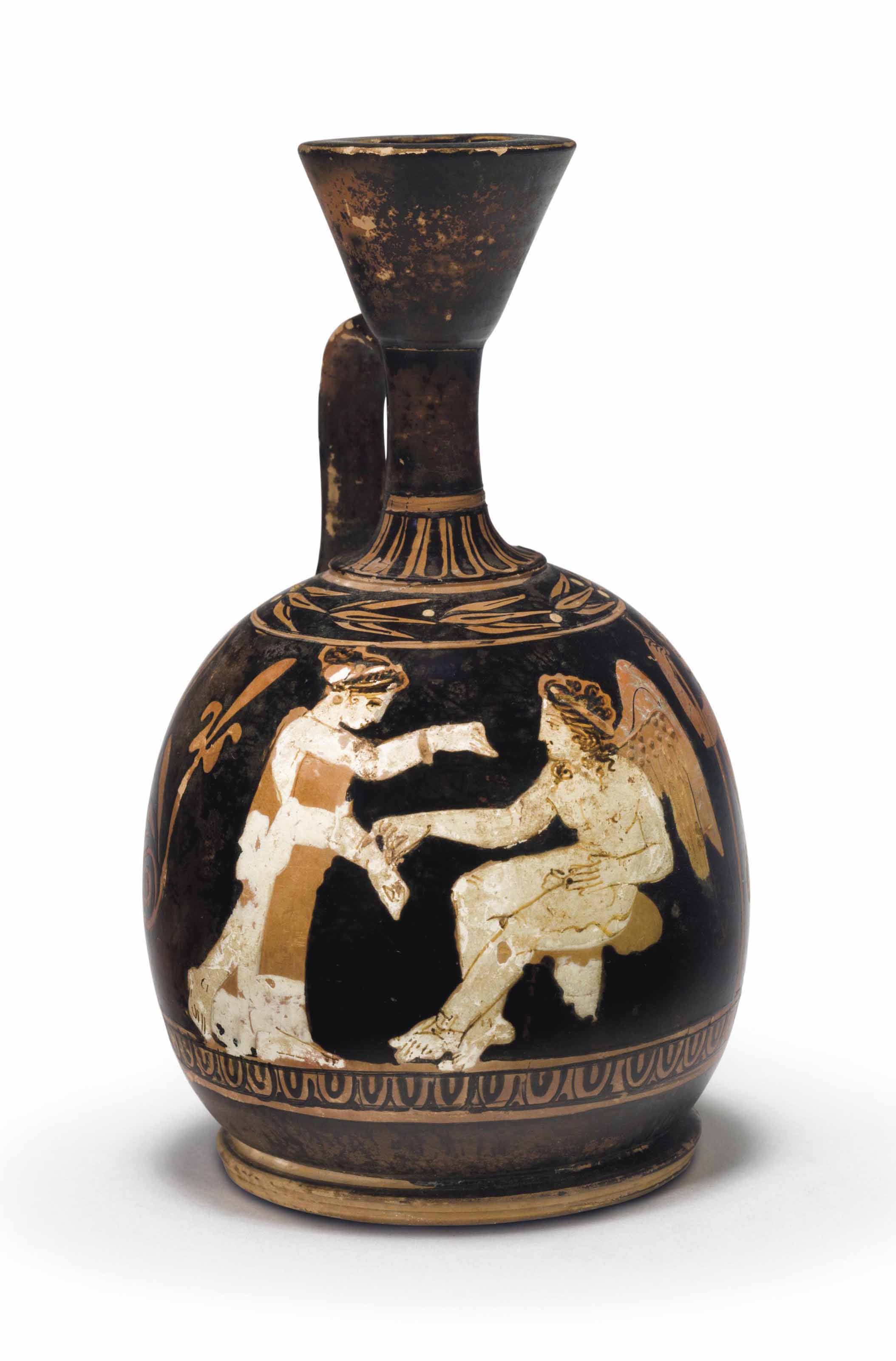 An Attic Red Figured Squat Lekythos Attributed To The Circle Of