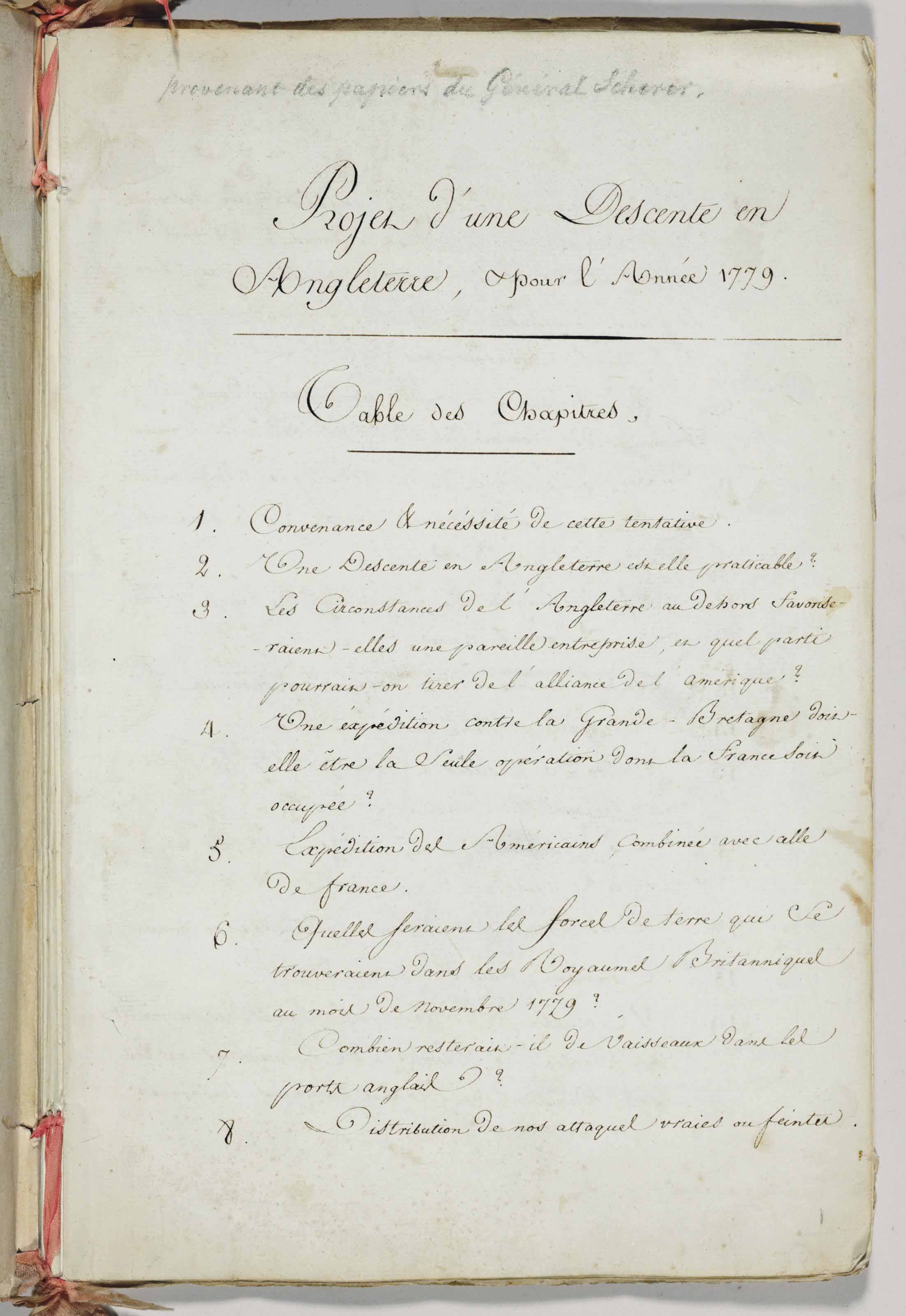 United States Revolutionary War Projet D Une Descente En Angleterre Pour L Annee 1779 N P