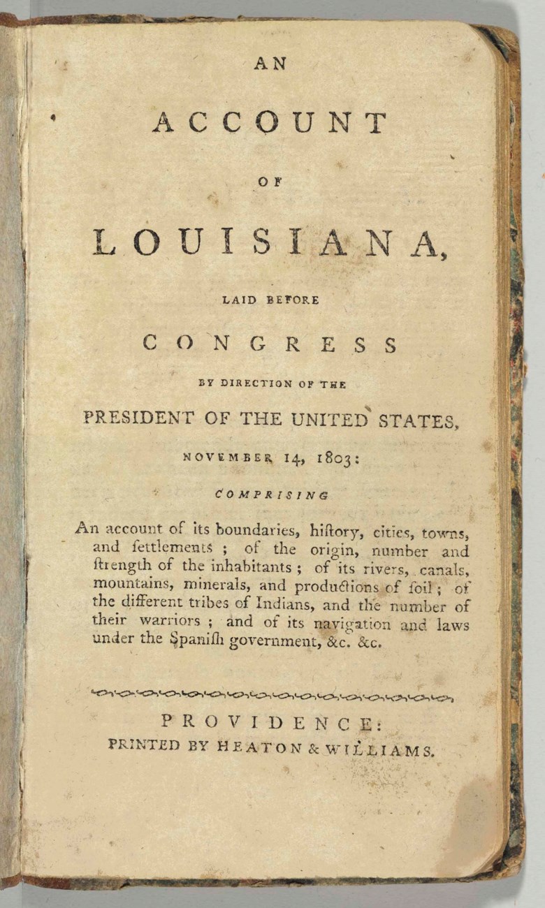 [LOUISIANA]. An Account of Louisiana, Laid Before Congress by Direction