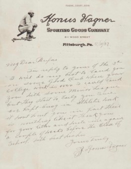 Honus Wagner Handwritten Letter 19th Century Memorabilia Christie S
