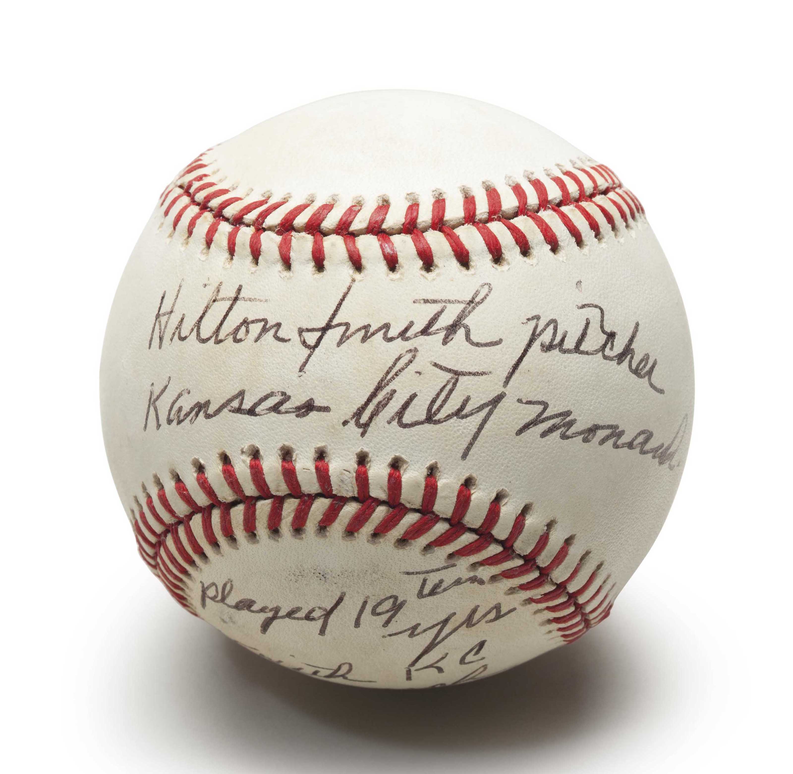 HILTON SMITH SINGLE SIGNED BASEBALL Christie's