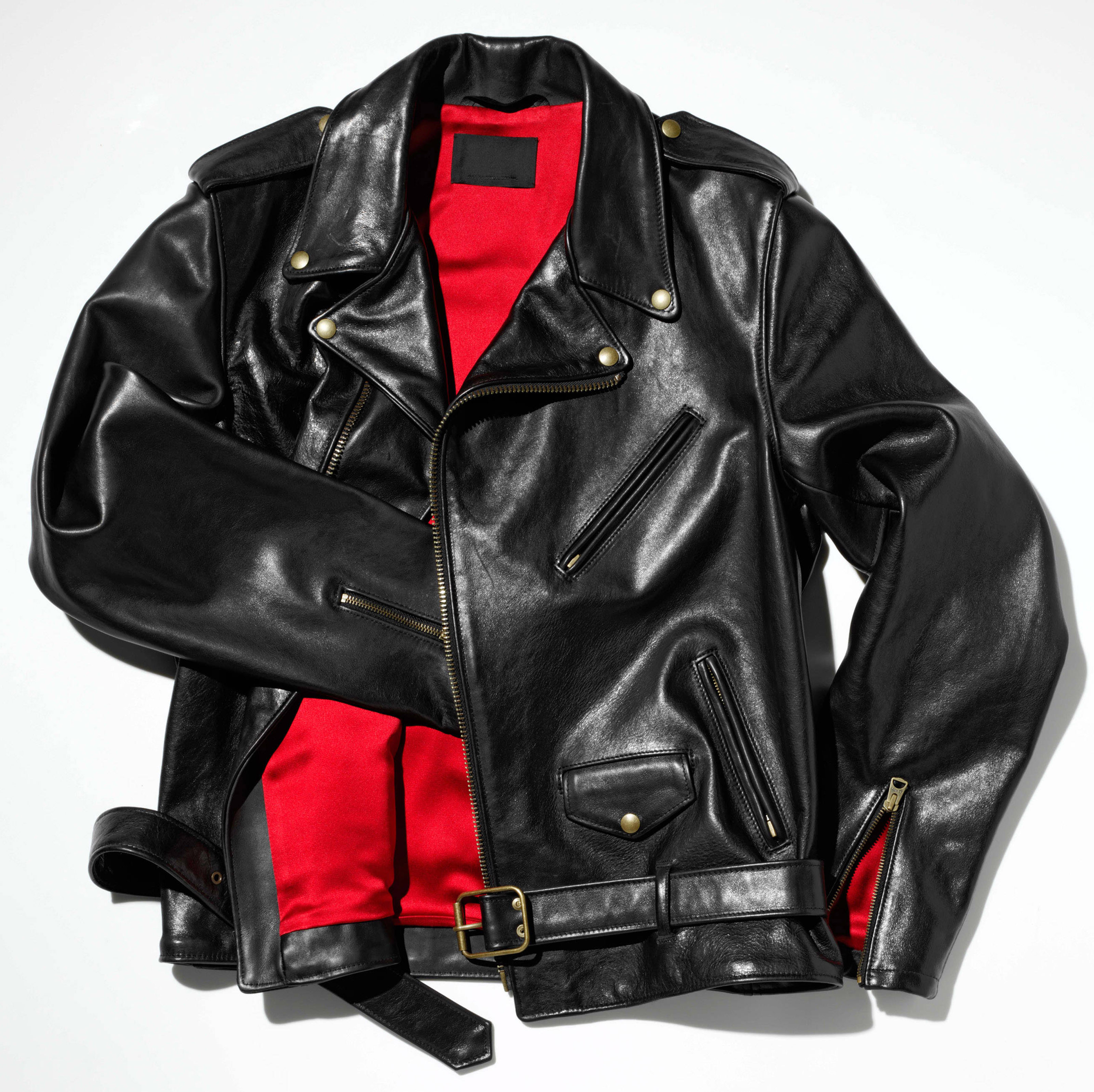 Barneys red leather jacket top