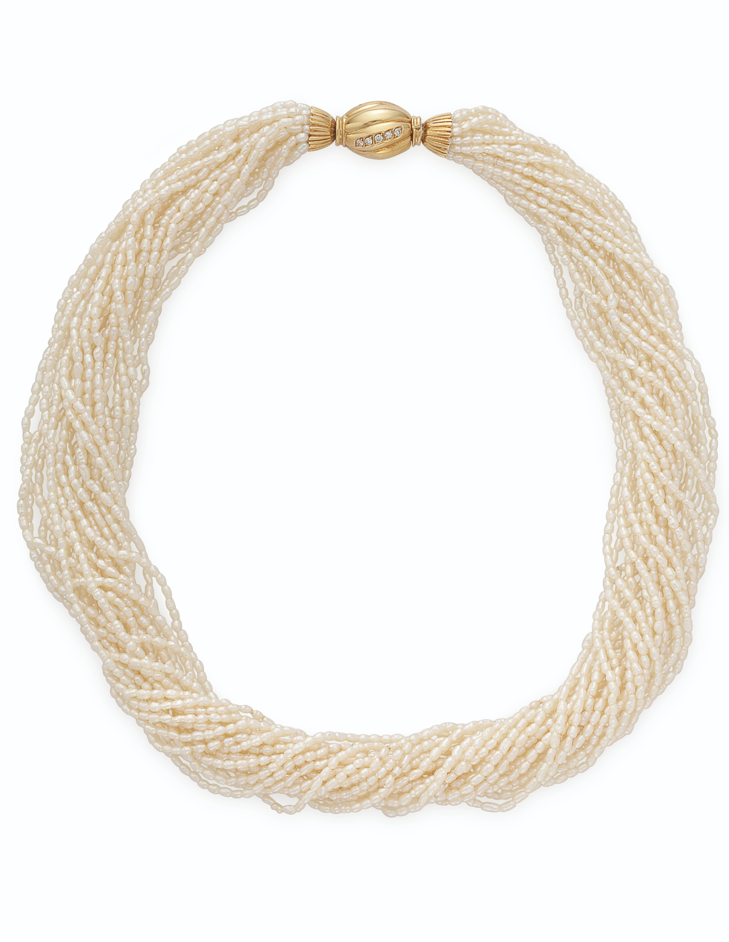 Multi strand 2025 seed pearl necklace