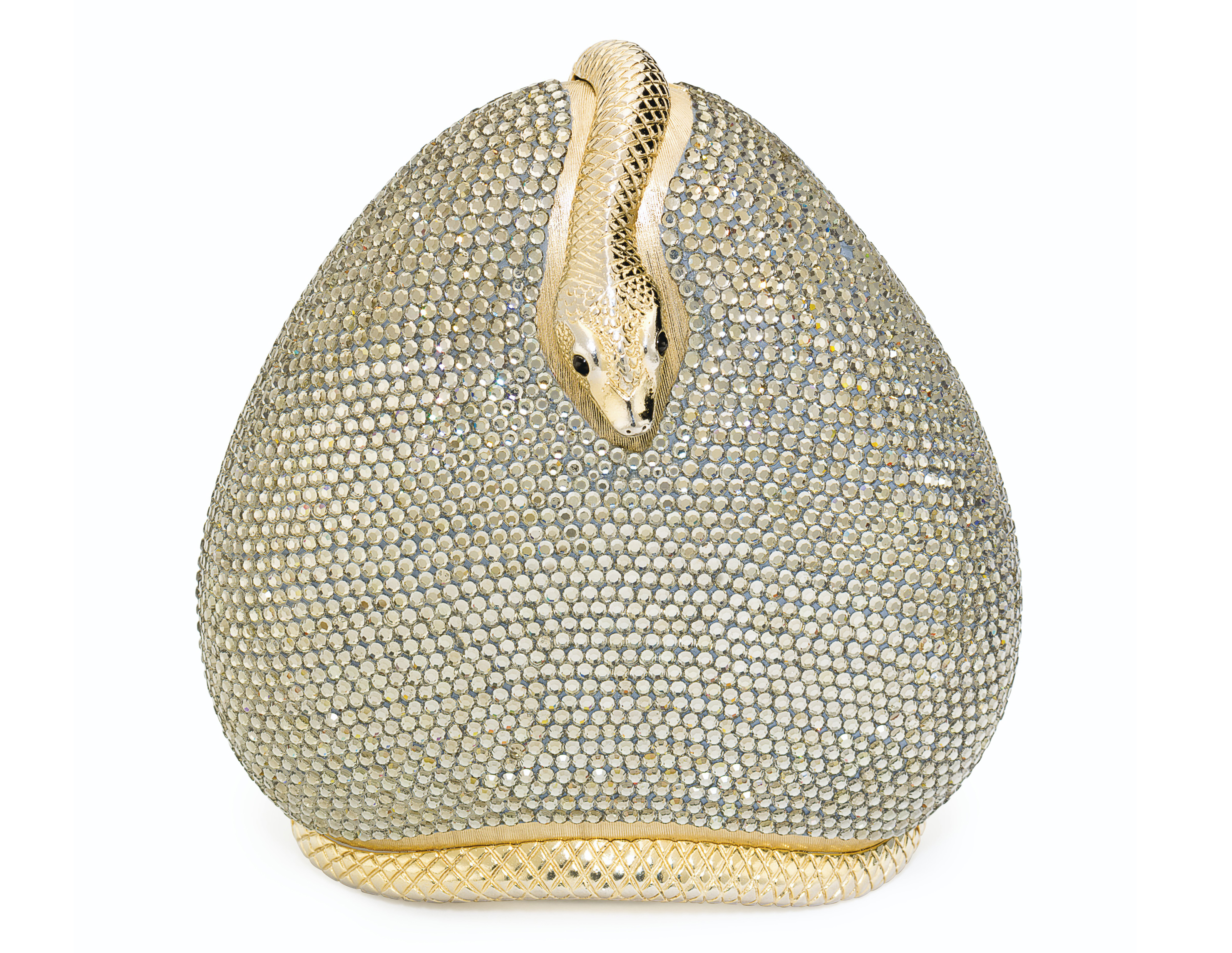 JUDITH LEIBER Bronze Snakeskin Clutch