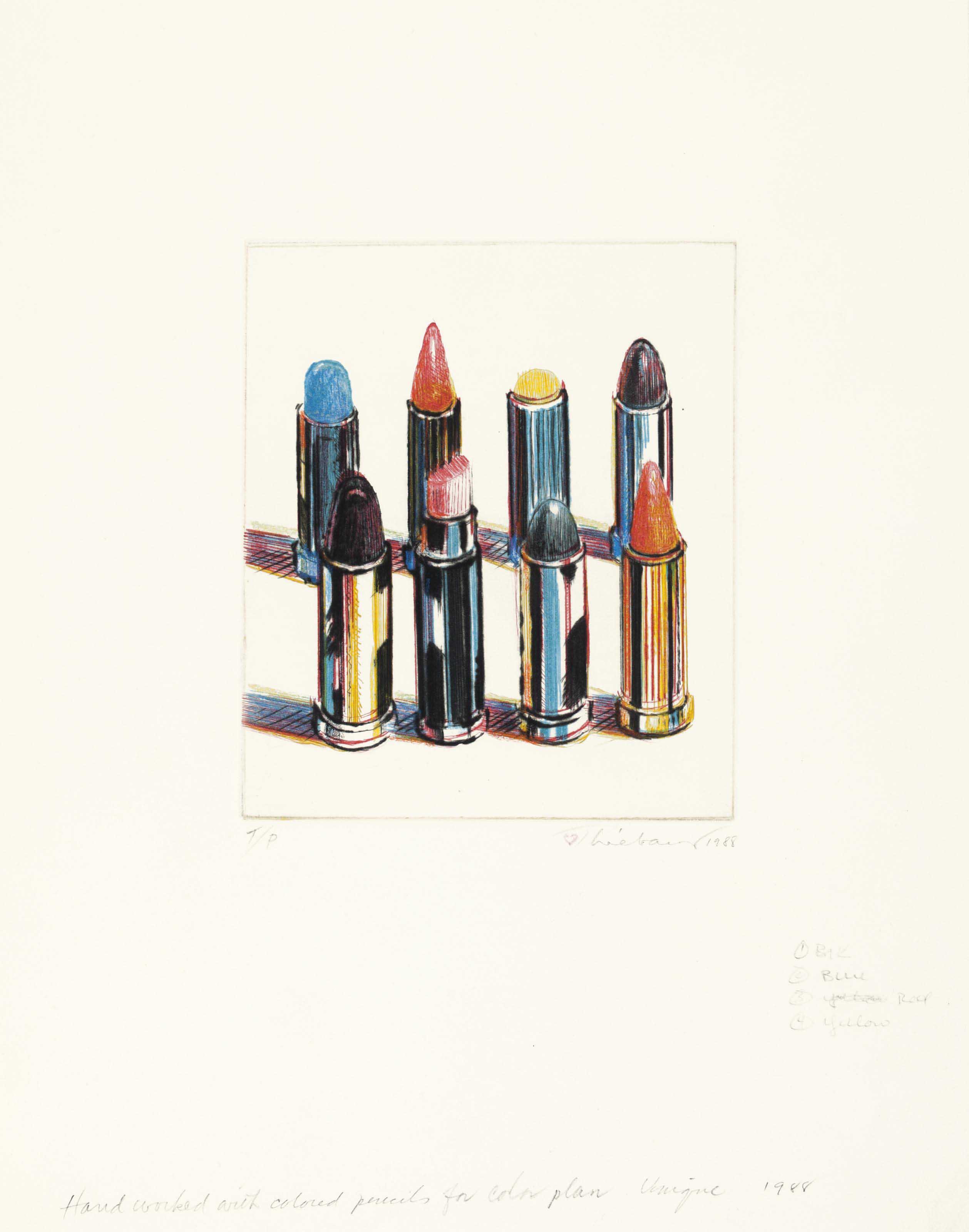 WAYNE THIEBAUD (B. 1920) , Eight Lipsticks Christie's
