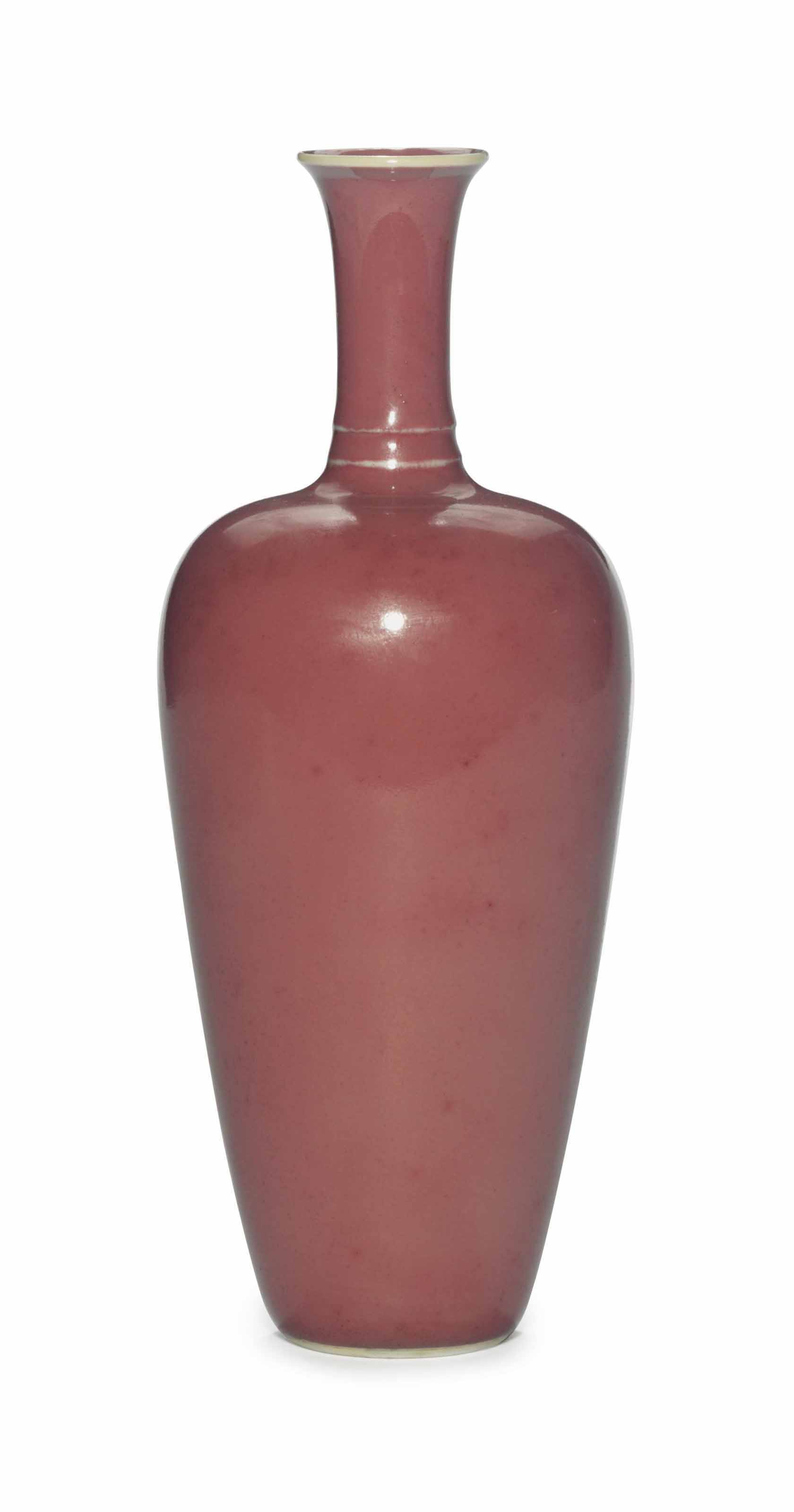 文房具　清康熙　 紅釉花瓶/F2-66 文房具 清康熙 紅釉花瓶/F2-66 Vase - China - Qing dynasty