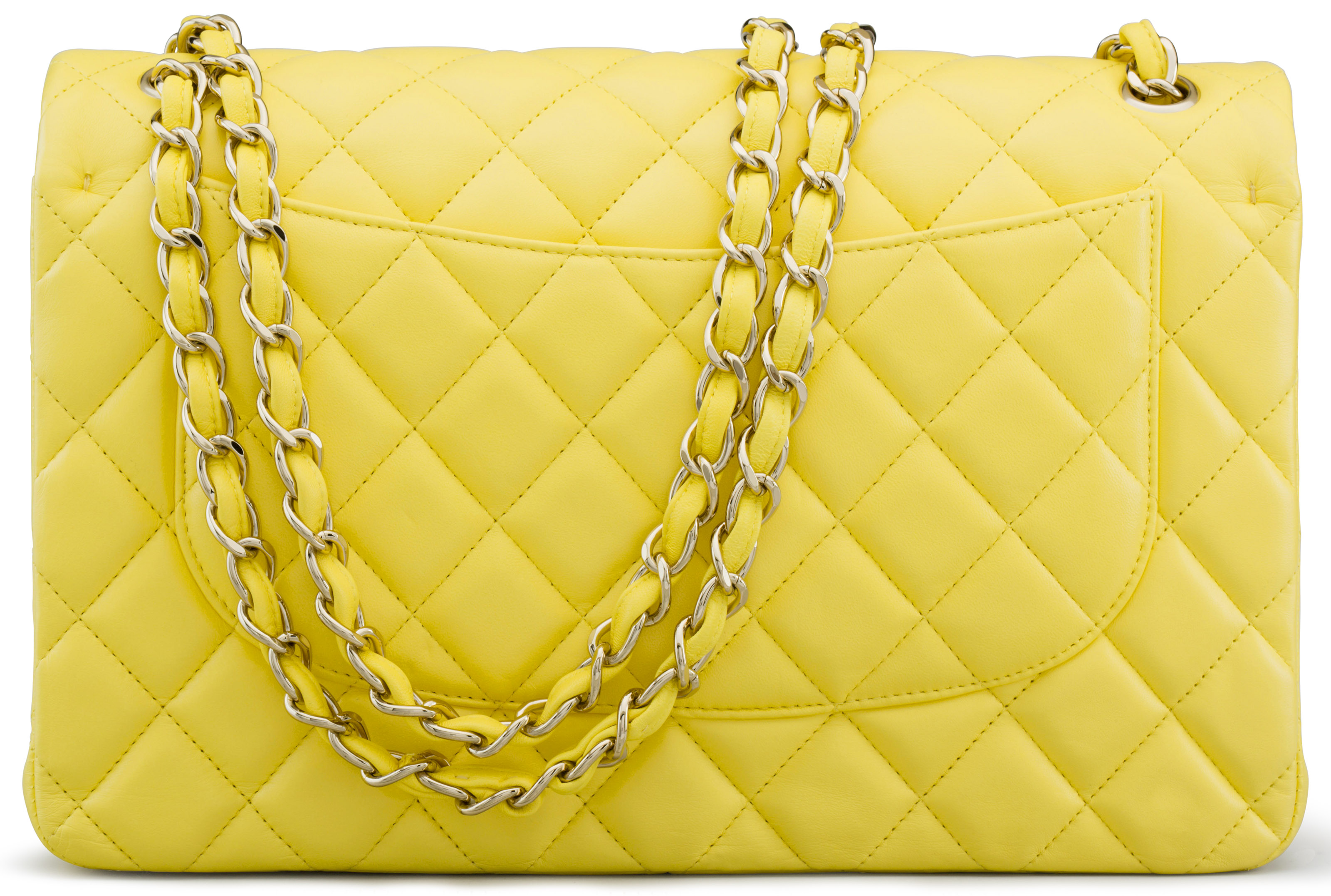 G*フ様 再出品！付属品付CHANEL yellow2wayバッグ A YELLOW LAMBSKIN LEATHER JUMBO DOUBLE FLAP BAG, CHANEL, 2012