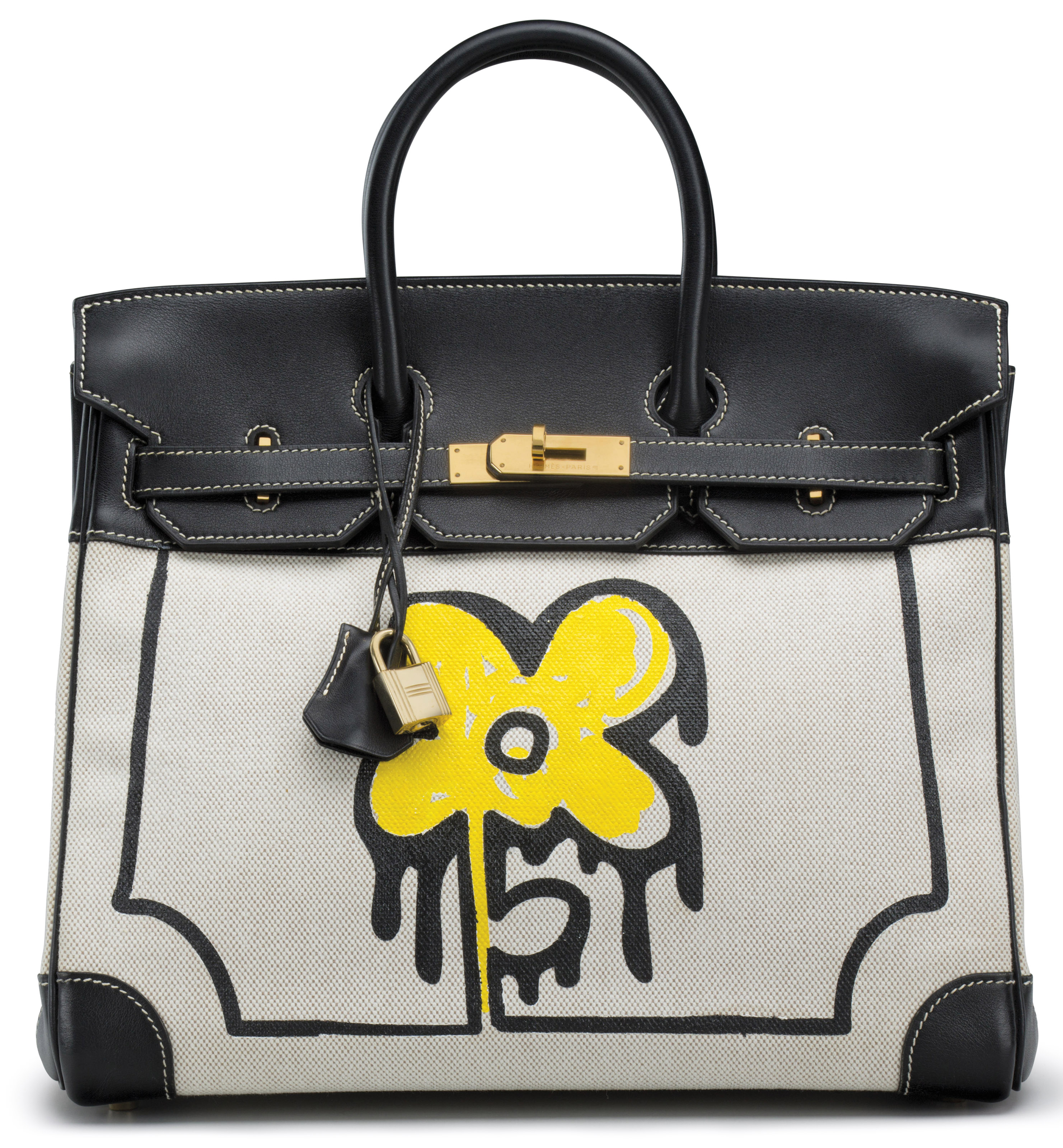 A CUSTOMIZED BLACK SWIFT LEATHER TOILE HAC BIRKIN 32 BAG, HERMÈS