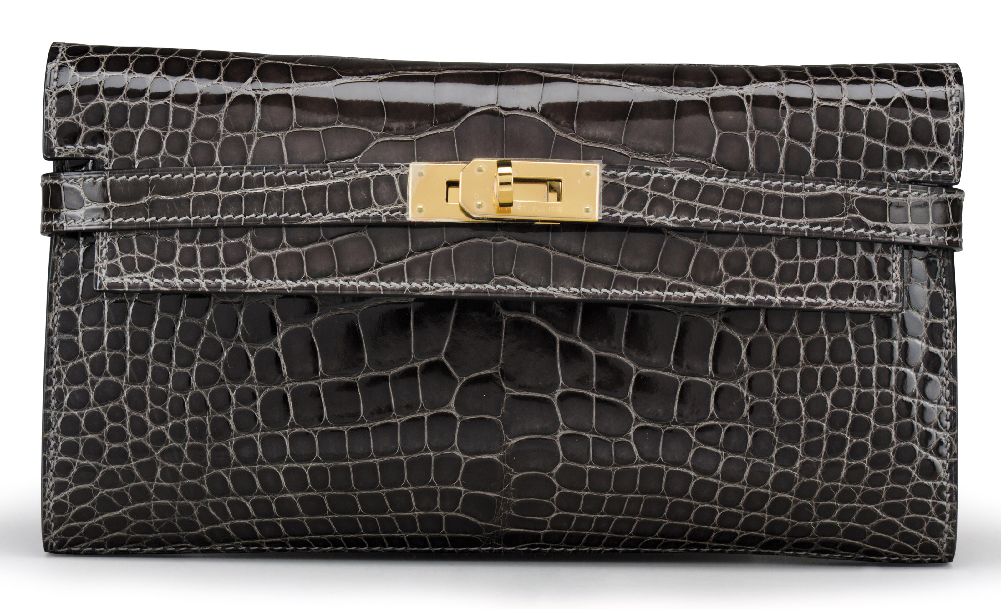 A SHINY GRAPHITE ALLIGATOR KELLY LONG WALLET, HERMÈS, 2013 Christie’s