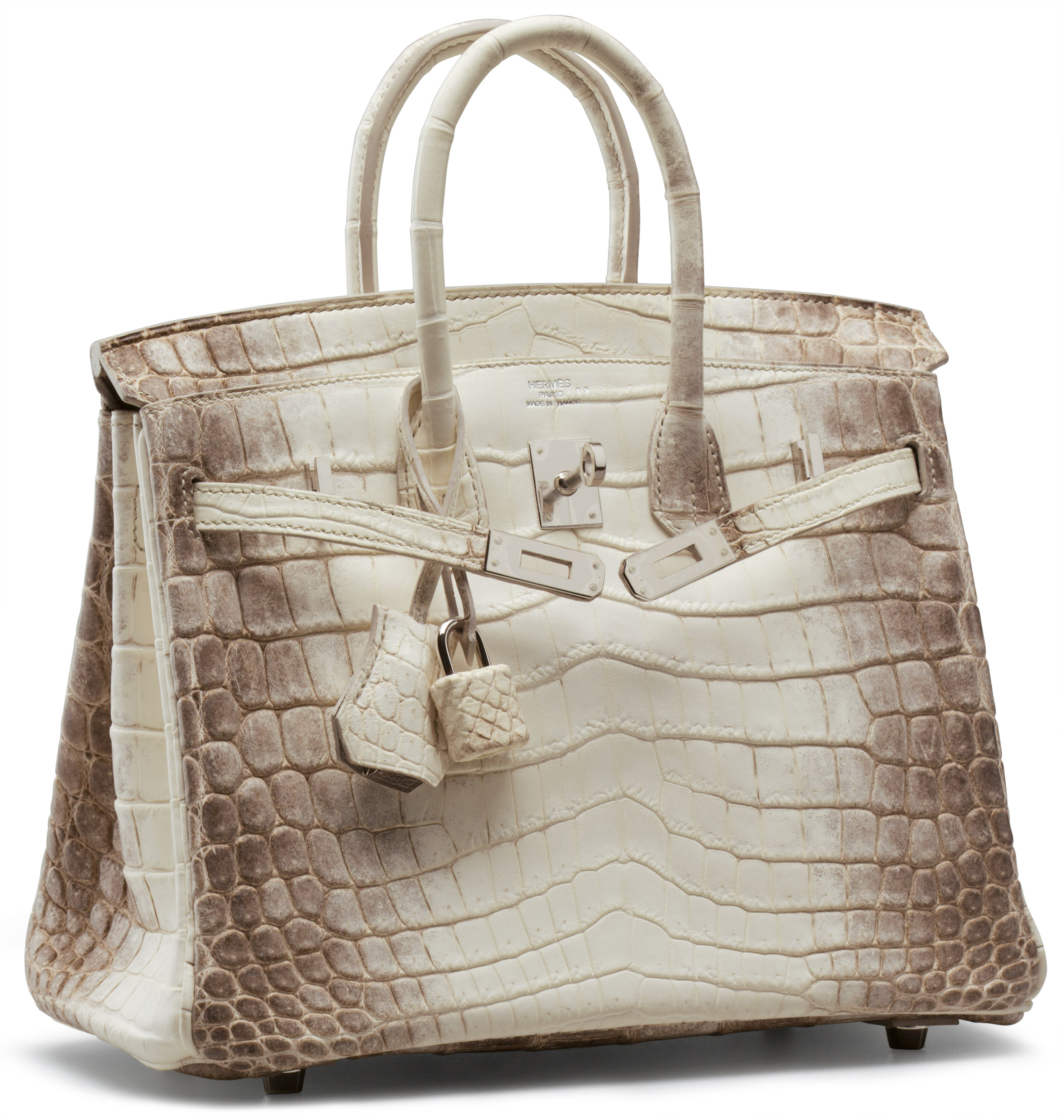 A MATTE HIMALAYA NILO CROCODILE BIRKIN 25 BAG HERM S 2012