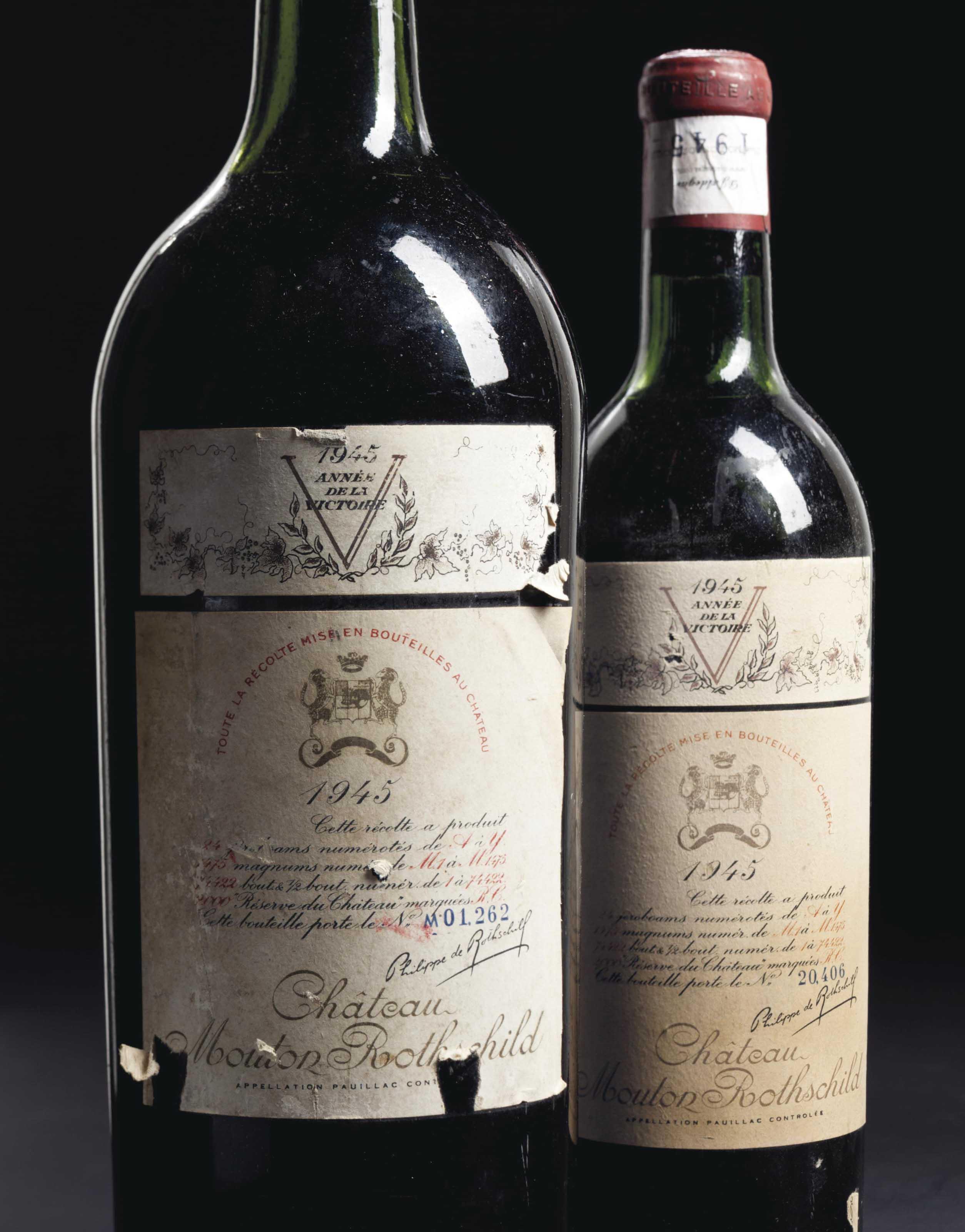 Château Mouton-Rothschild 1945 , 3 bottles per lot | Christie's