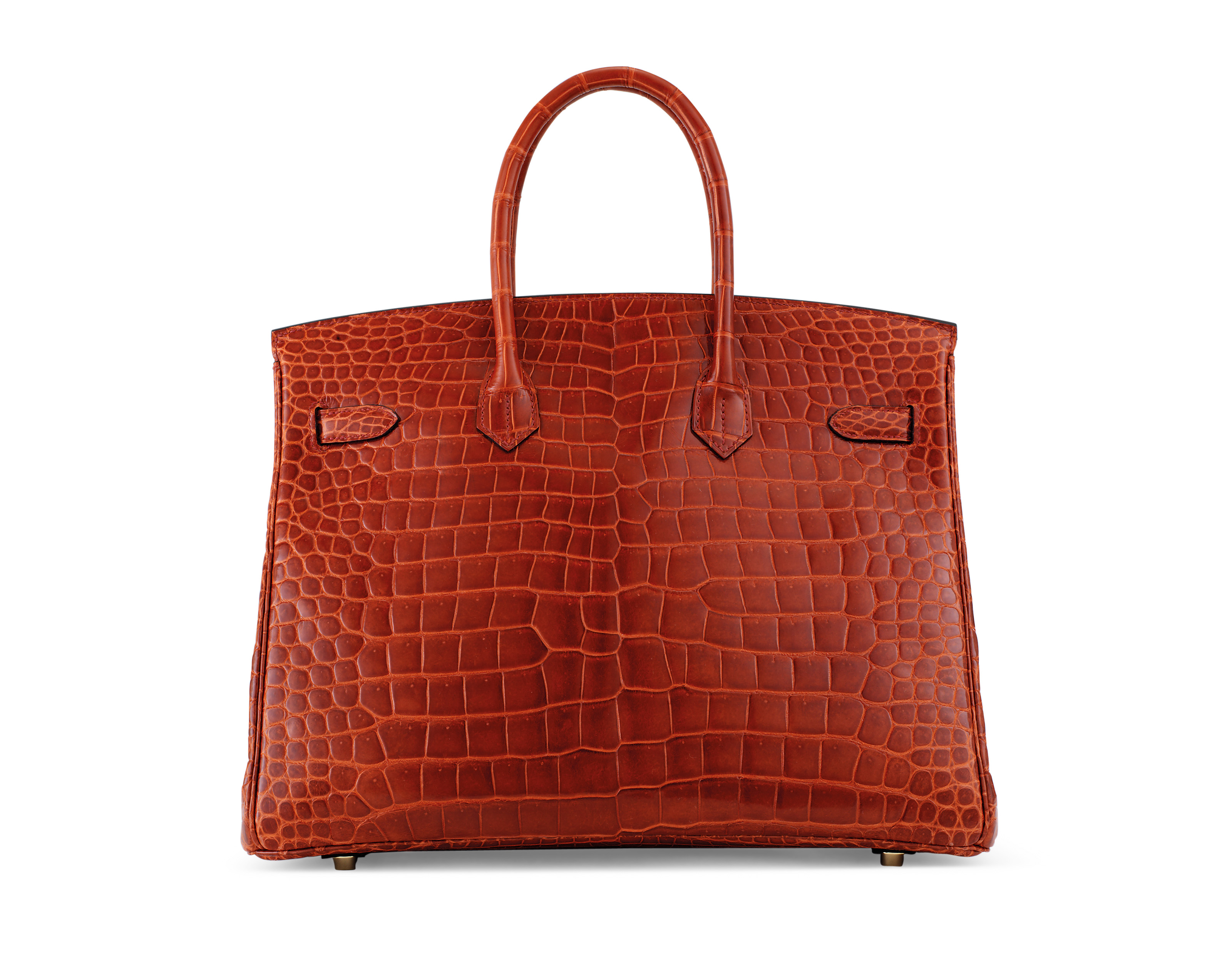 SAC BIRKIN 35 EN CROCODILE POROSUS LISSE ROUGE H, GARNITURE EN M??TAL DOR?? , HERM??S, 2013 