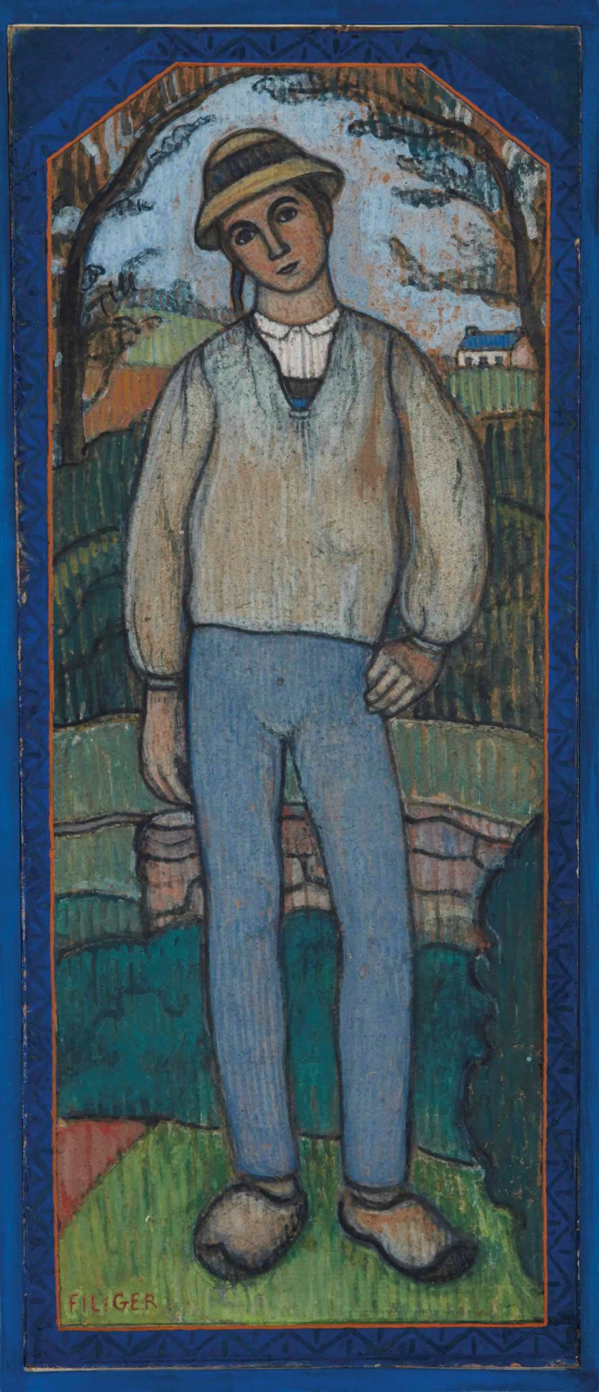 Charles Filiger (1863-1928), Berger au Pouldu ou Jeune breton aux ...