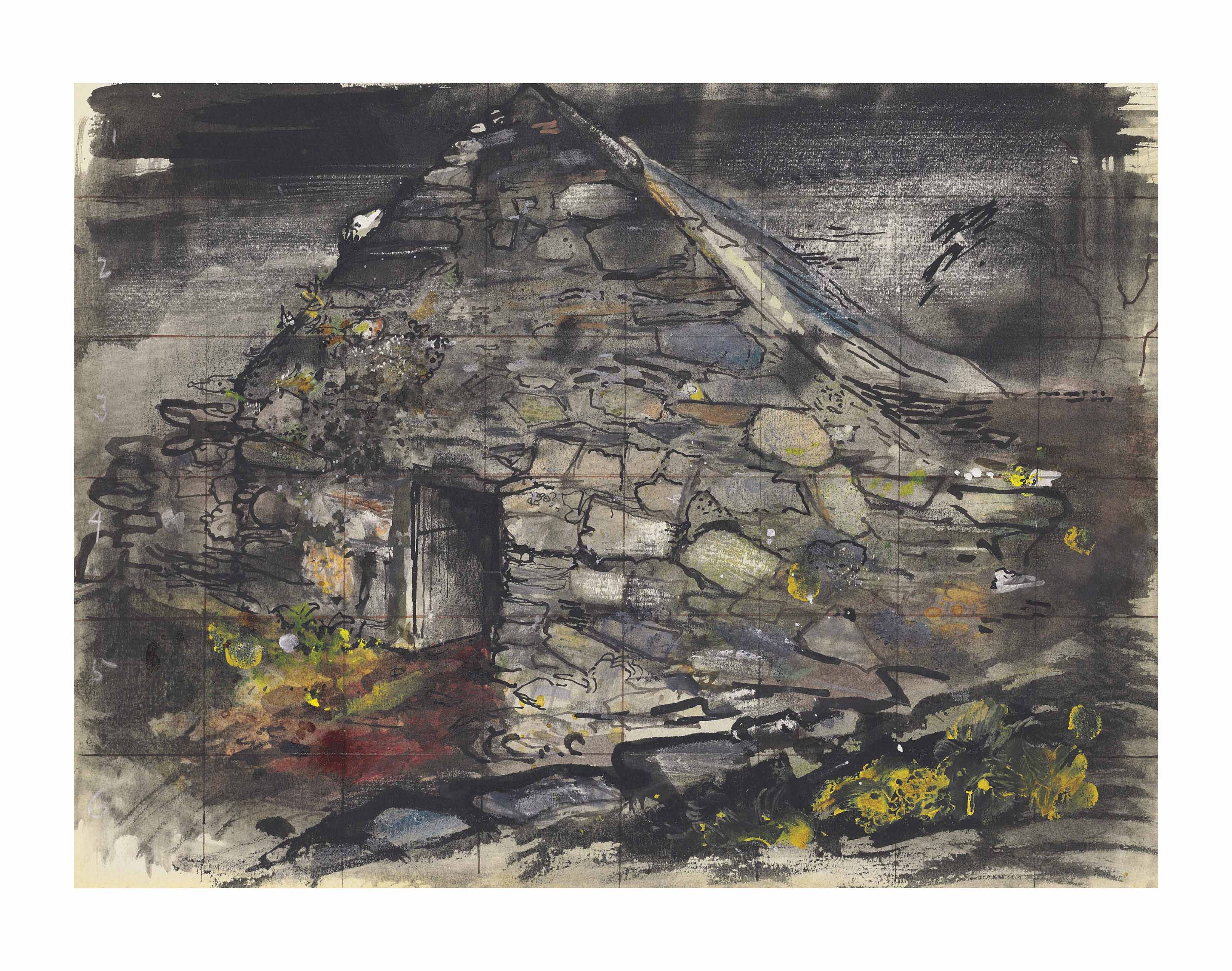 John Piper, C.H. (19031992) , Barn, Cwm Cynfal, Snowdonia Christie's
