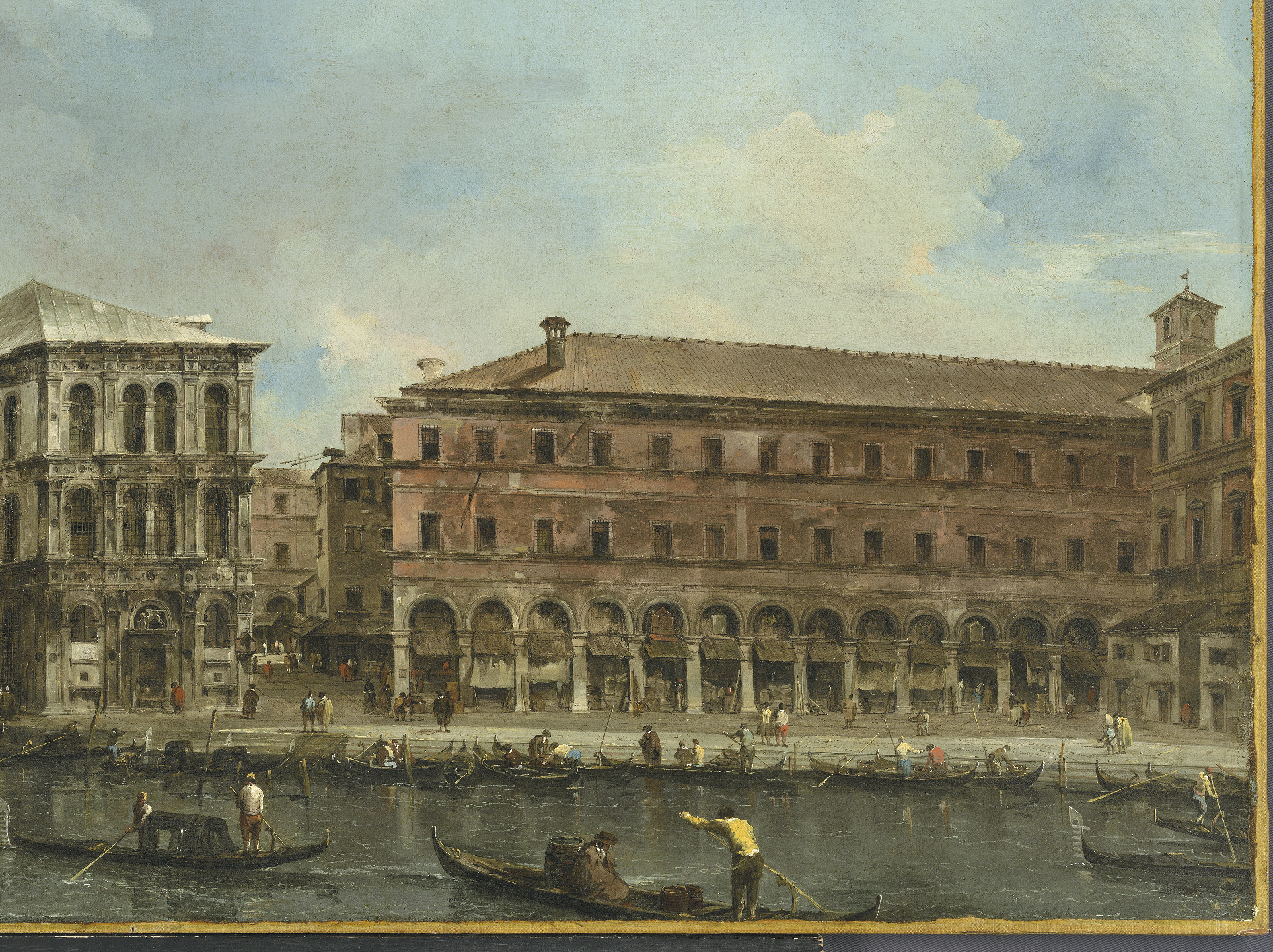 Tableau Toile "Venise : Le Rialto" D’après Francesco Guardi - Prêt à Accrocher - Plusieurs Tailles Et Couleurs
