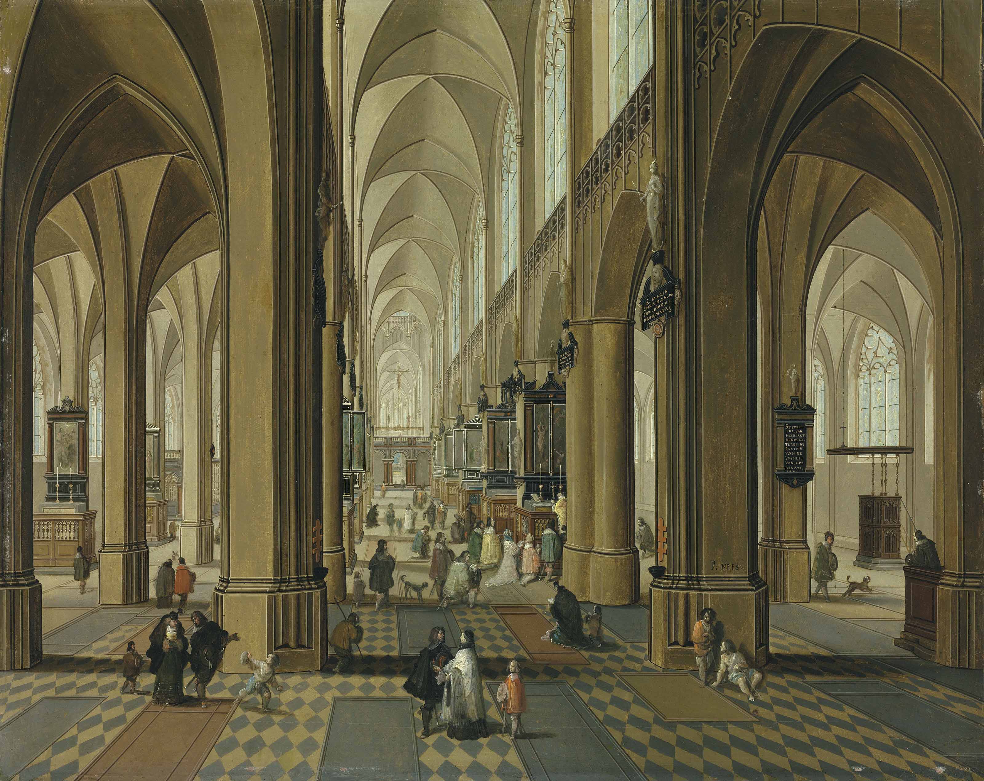 Pieter Neefs II (Antwerp 1620-after 1685) and Follower of Fr