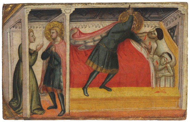 Saint Julian the Hospitaller kills his father and mother and confesses to his wife by Stefano d'Antonio di Vanni (c.1460)