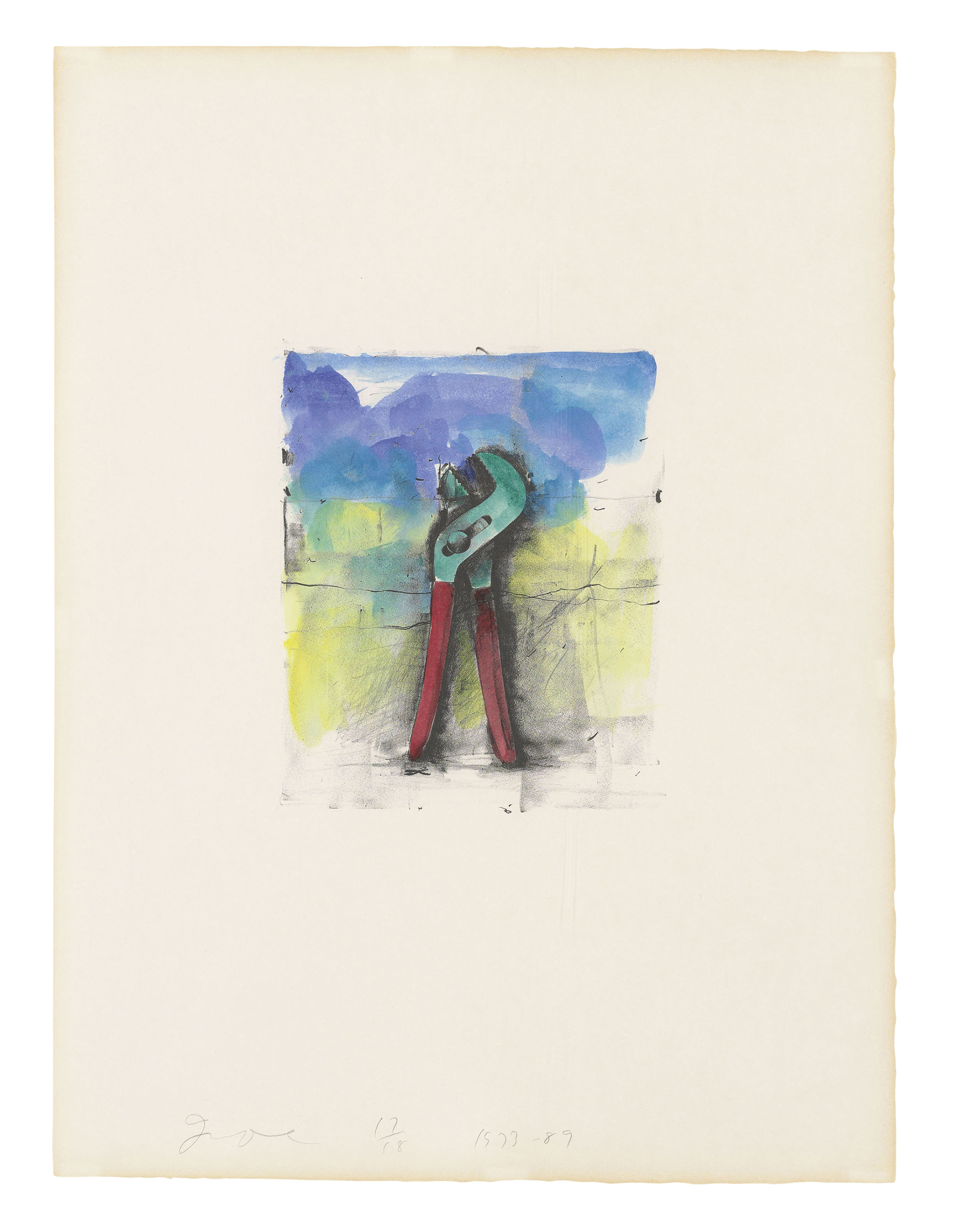 Jim Dine B 1935 Ten Hand Coloured Winter Tools Ii Prints