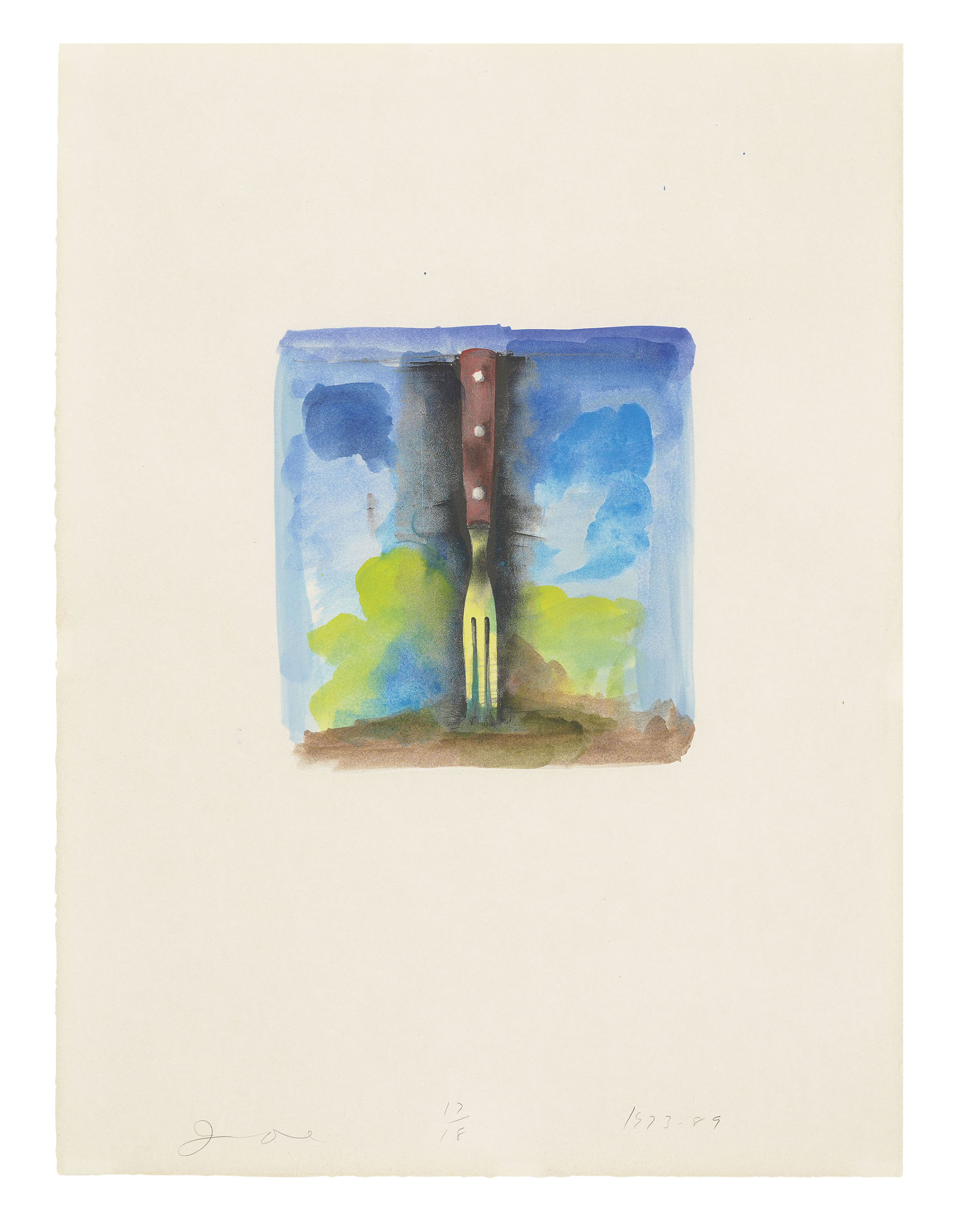 Jim Dine B 1935 Ten Hand Coloured Winter Tools Ii Prints