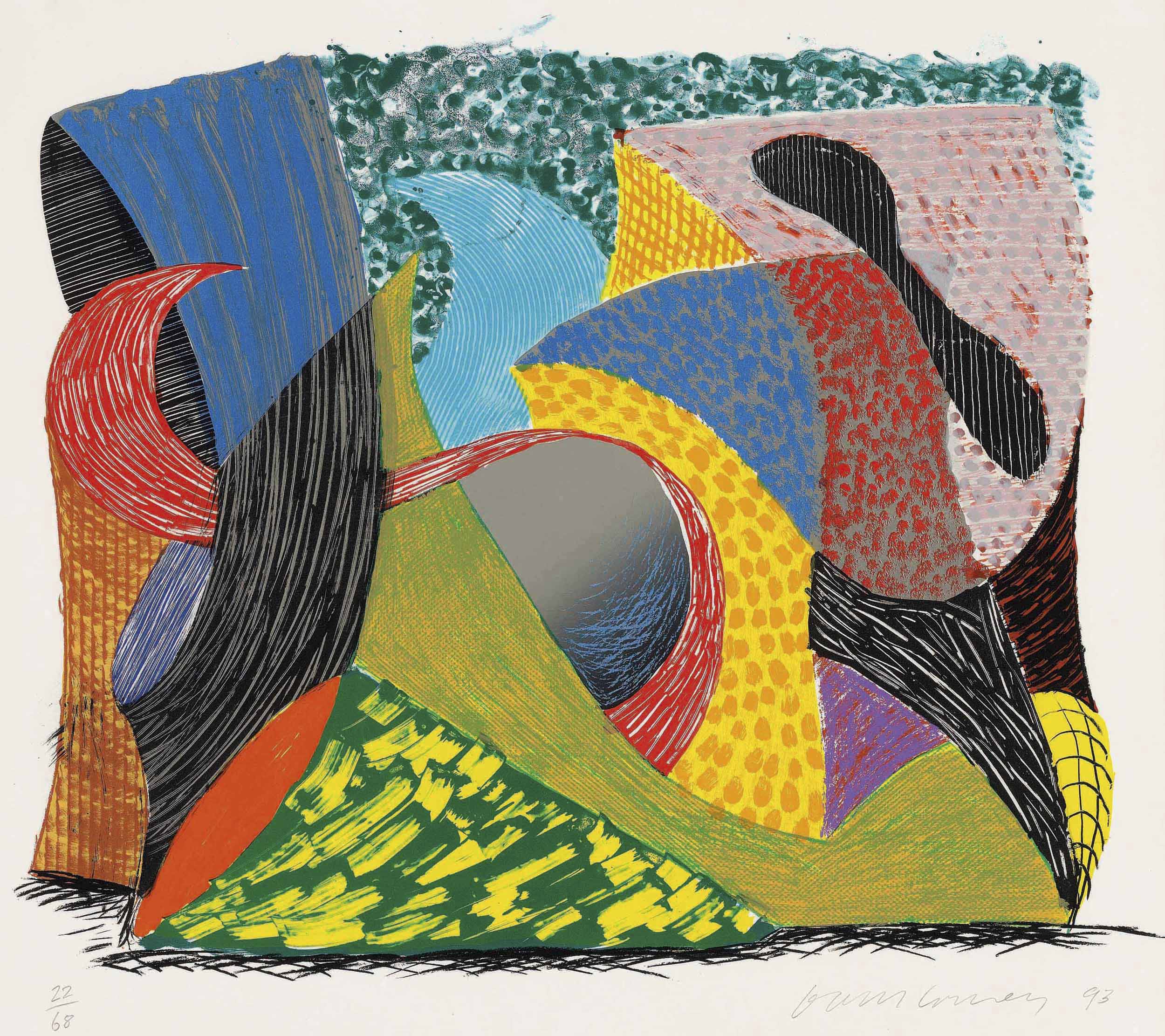 DAVID HOCKNEY (B. 1937) , Blue Hang Cliff, from Some New Prints