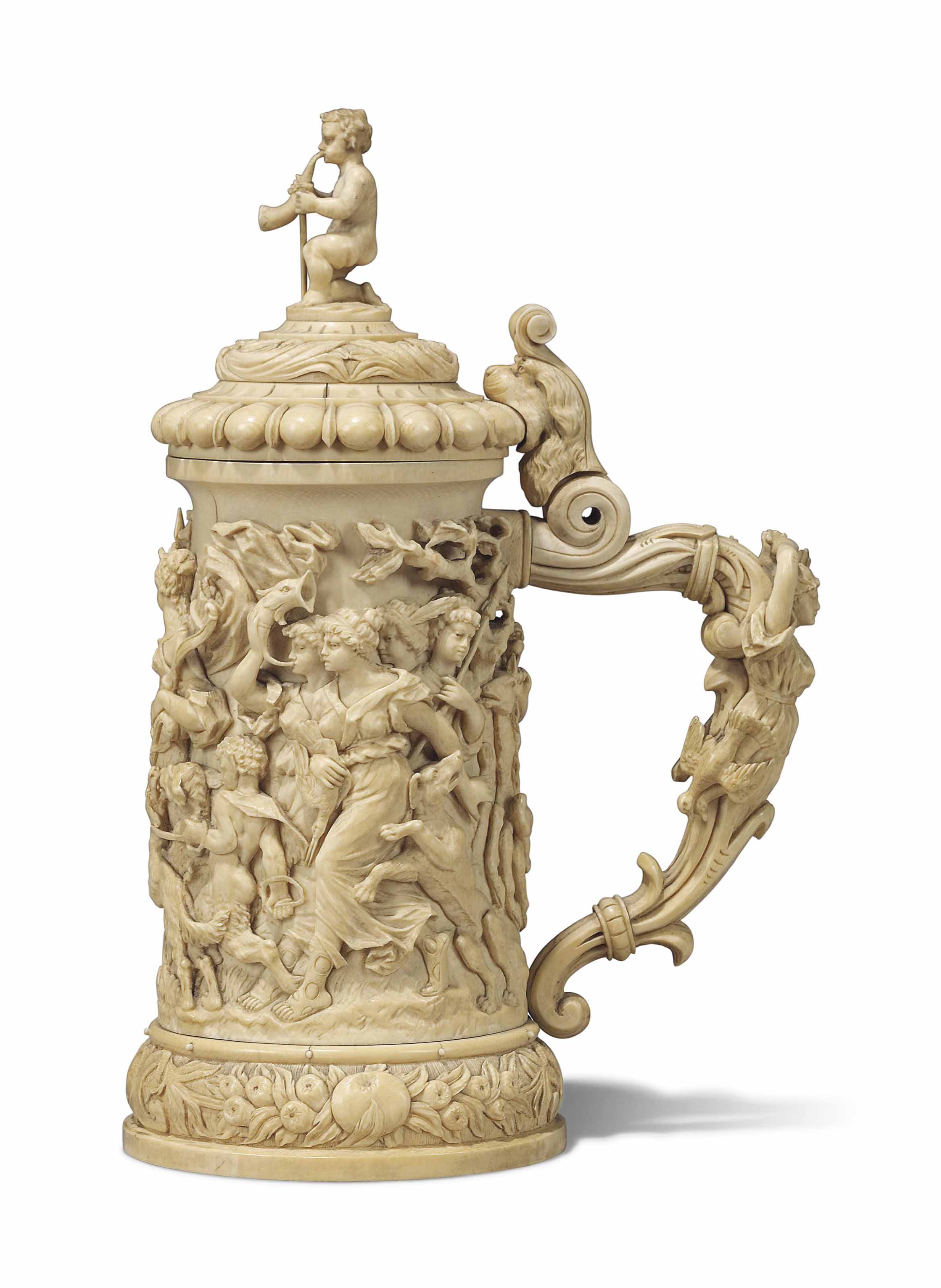 A GERMAN CARVED IVORY TANKARD , SECOND HALF 19TH CENTURY Christie's