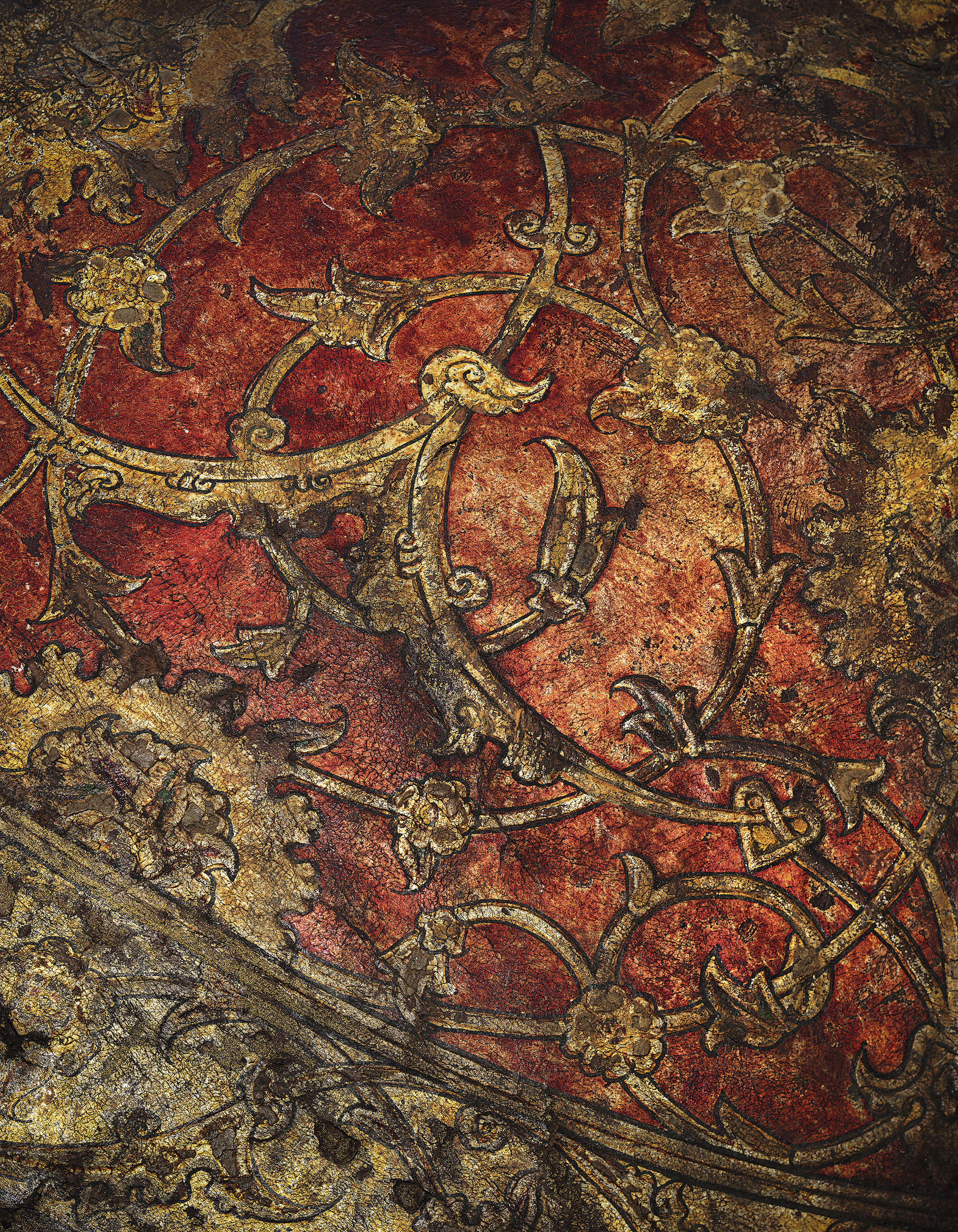The technique used by the Italian masters to create this shield was called &lsquo;cuoridoro&rsquo;, which literally means gilded leather