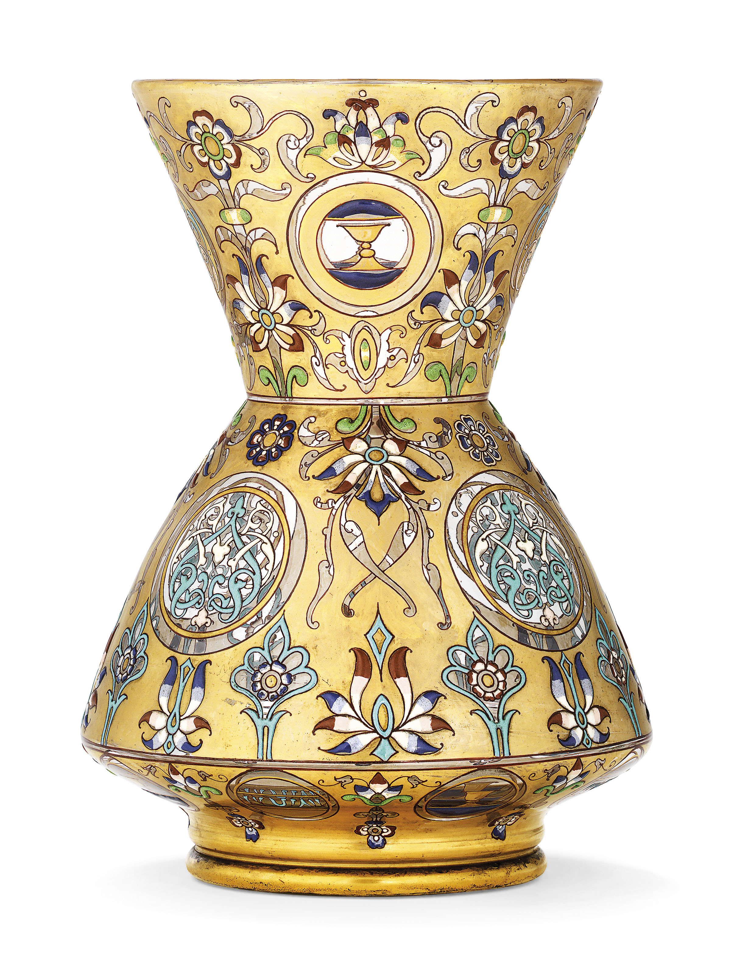 An Enamelled Clear Glass Mosque Lamp Signed Imberton France