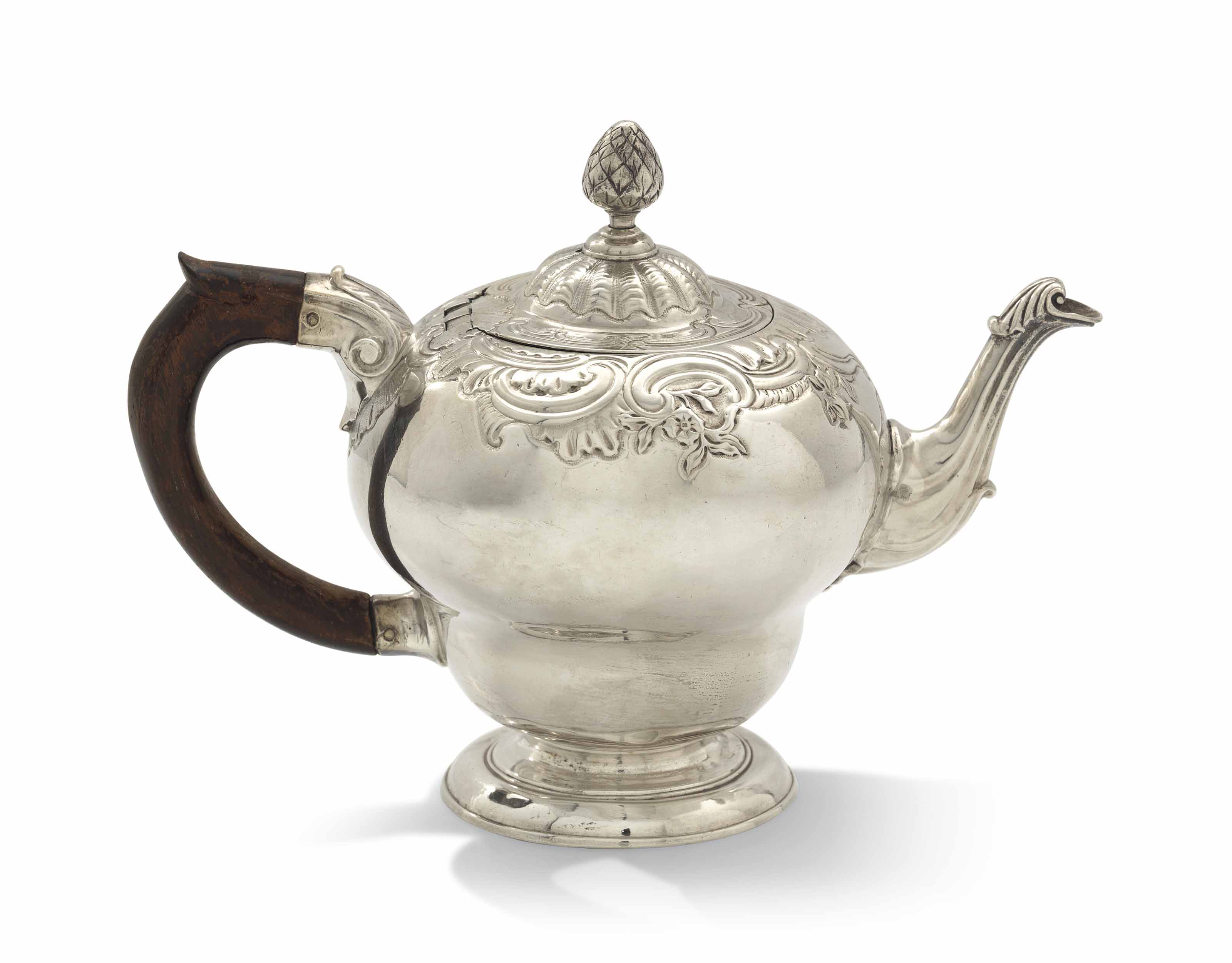 A II SILVER TEAPOT , MARK OF WILLIAM WILLIAMS, LONDON, 1743