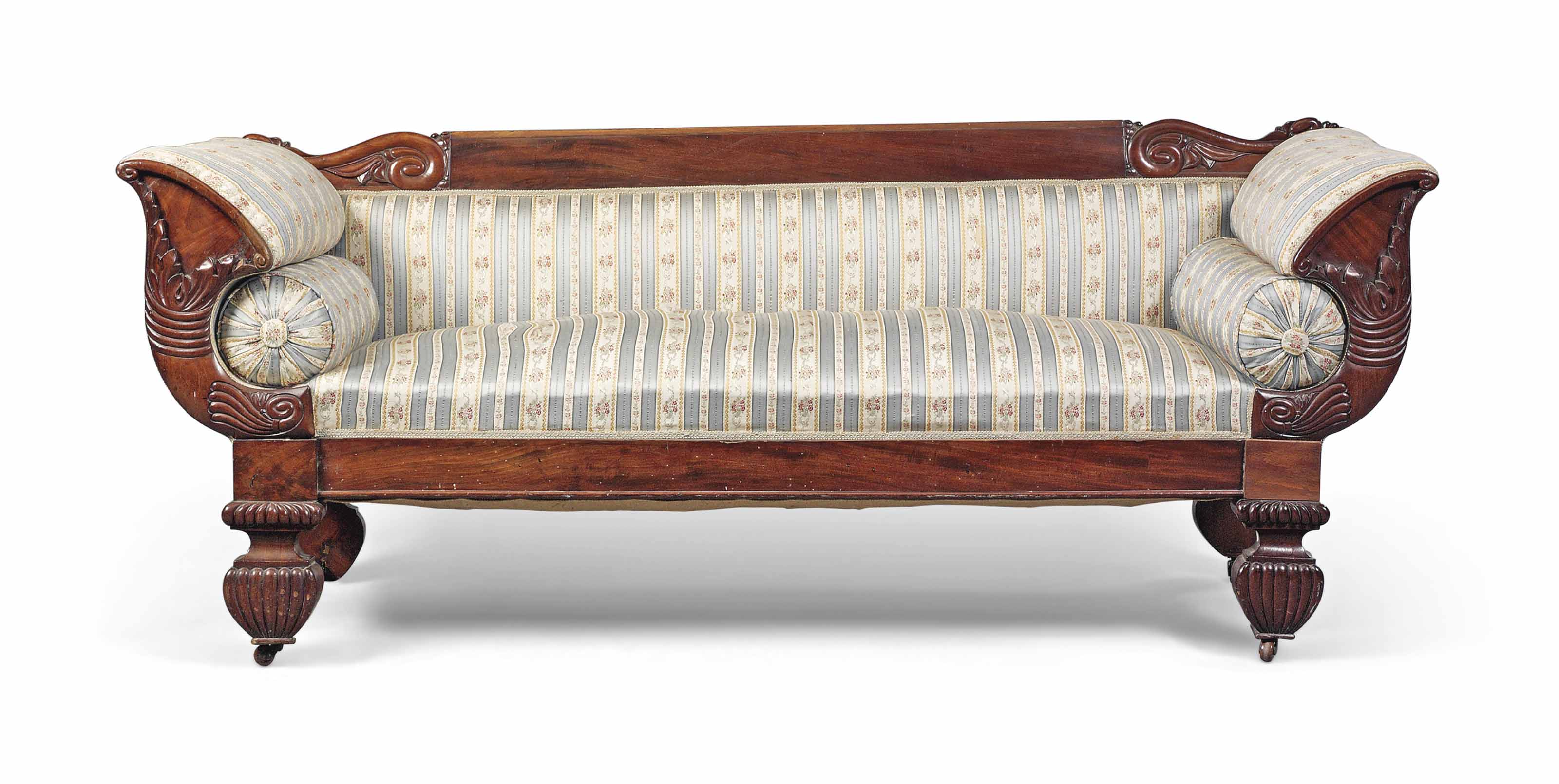 AN EARLY VICTORIAN MAHOGANY SOFA