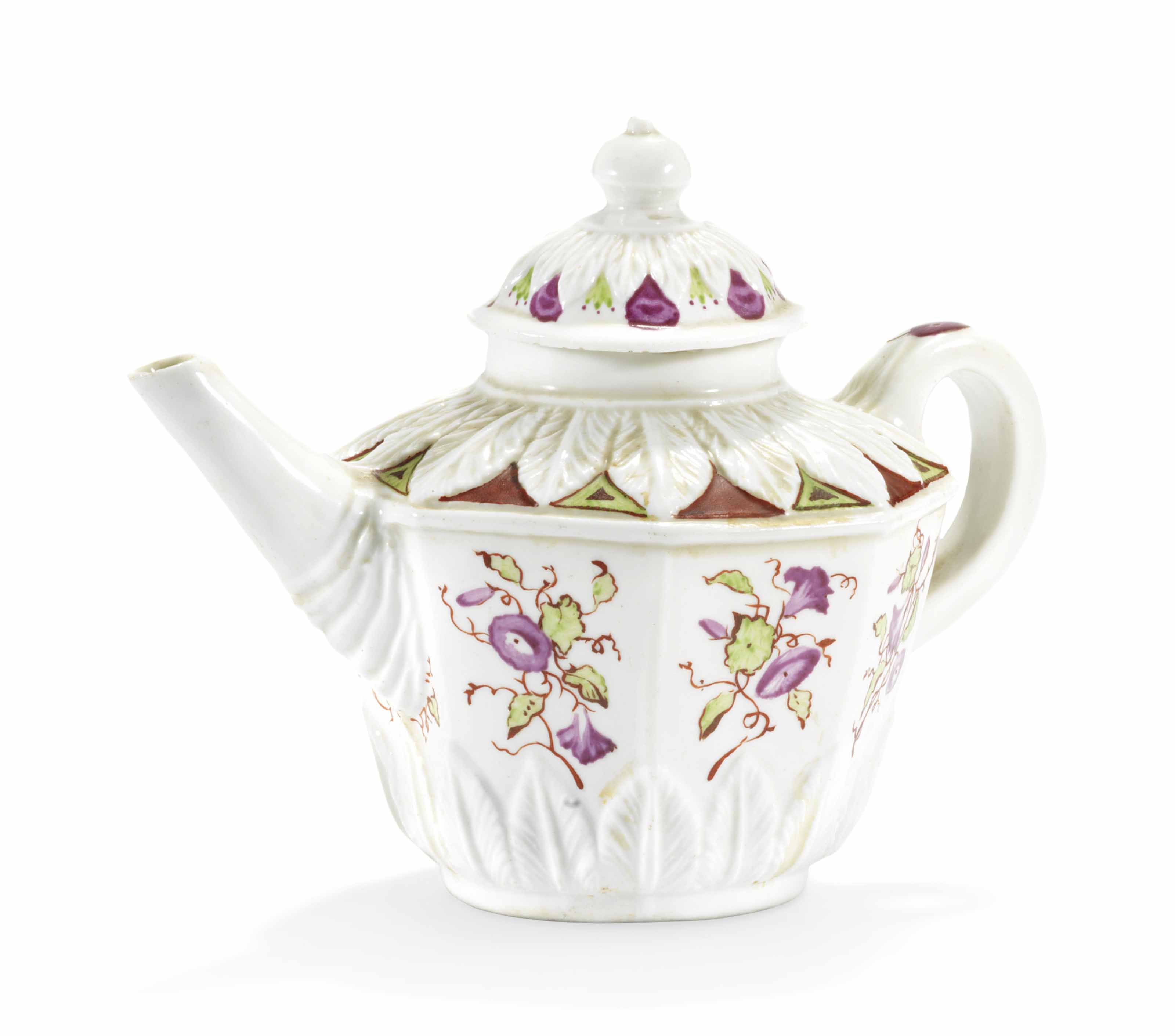 A VENICE (VEZZI) OCTAGONAL TEAPOT AND COVER , CIRCA 172027, IRONRED