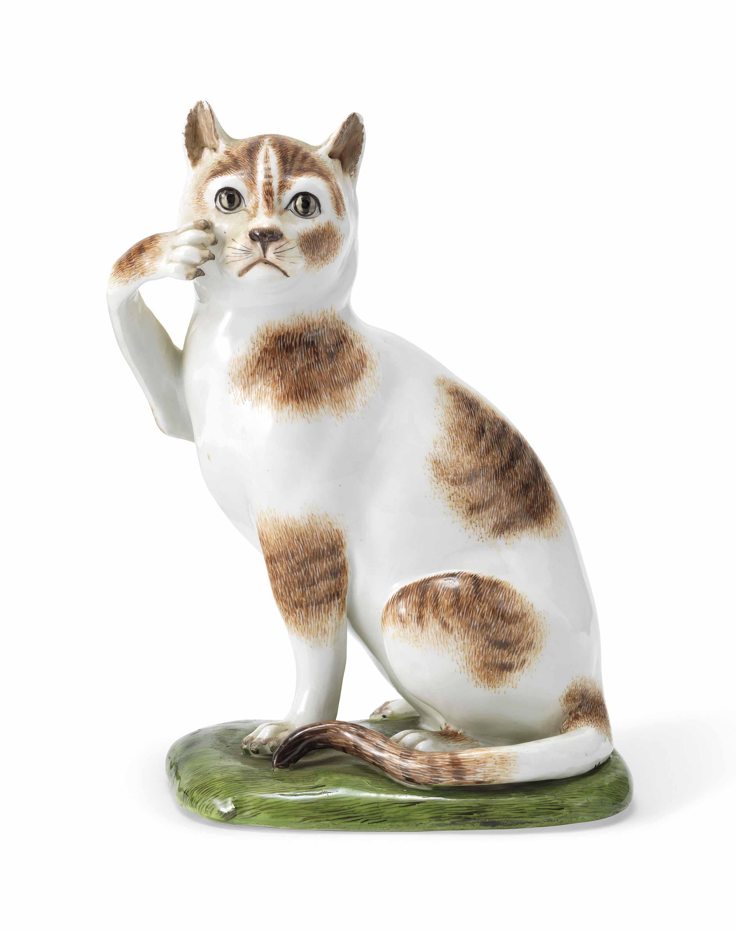 a meissen model of a cat